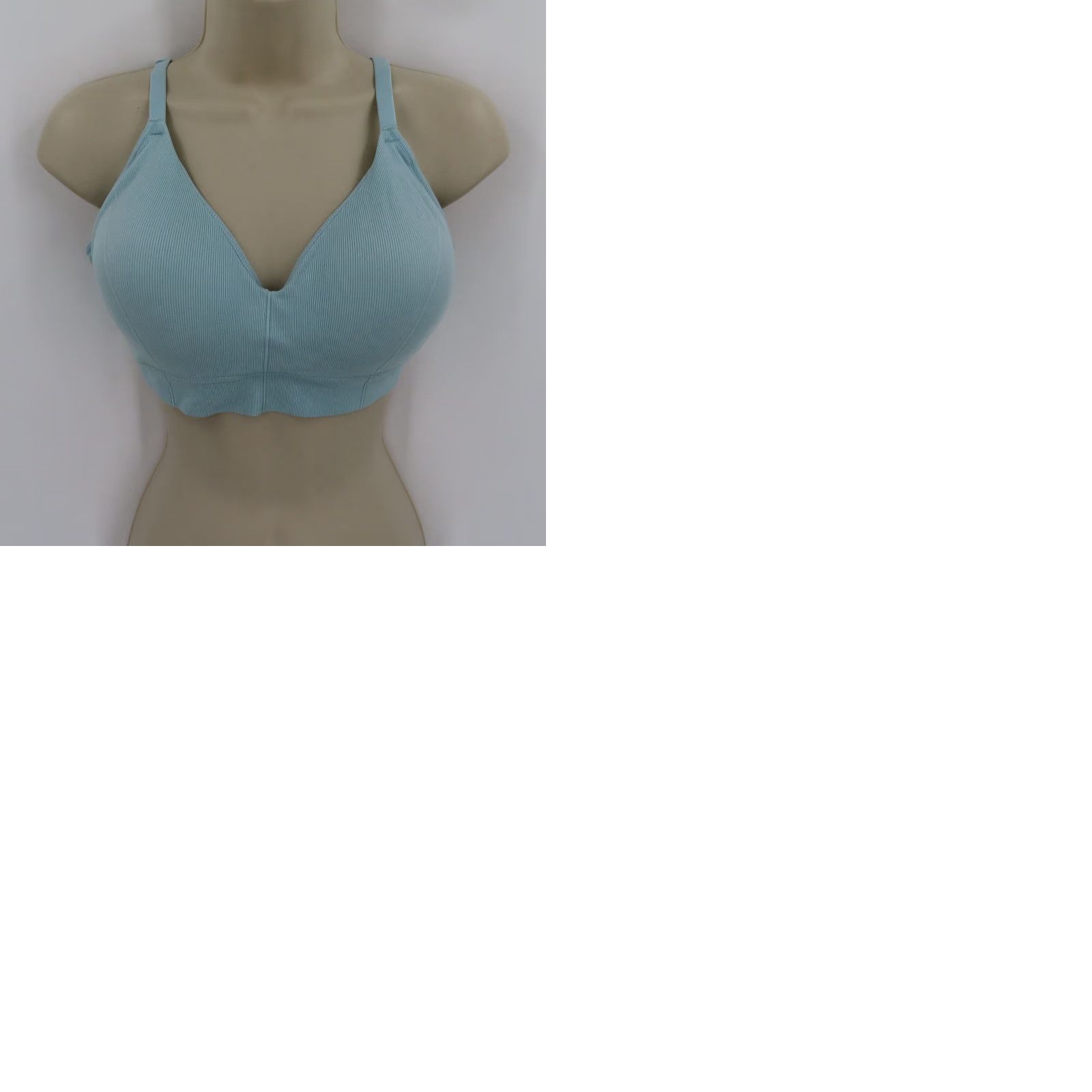 Vintage Maidenform Bralette XL Wireless Stretch Rib Solid Blue DM2303 Bra Womens Size ONE SIZE - 9 Thumbnail