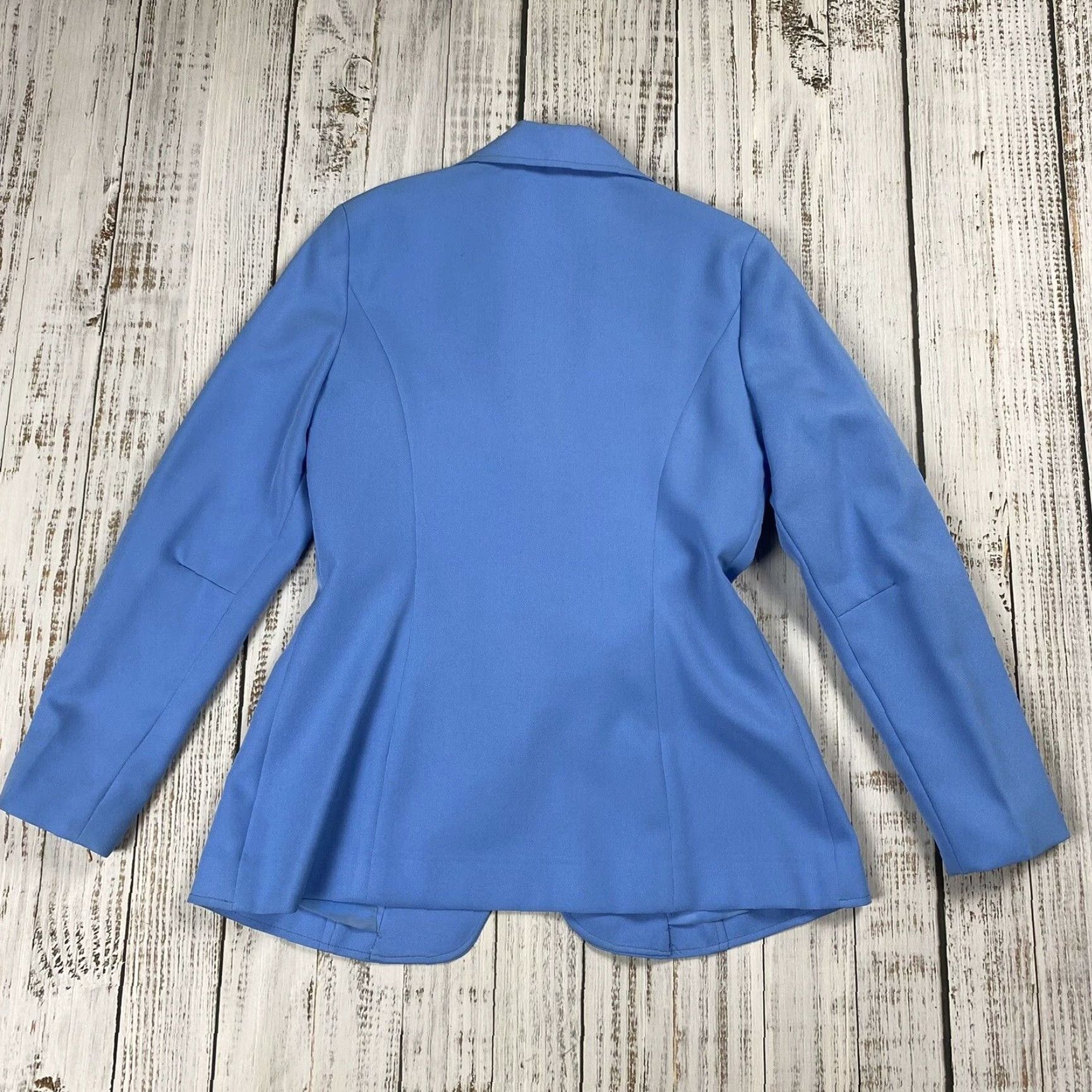 Vintage VINTAGE 70S 80S COLLEGE TOWN FITTED TAILORED BLAZER WOMENS M/L BLUE LADIES Size M / US 6-8 / IT 42-44 - 7 Thumbnail