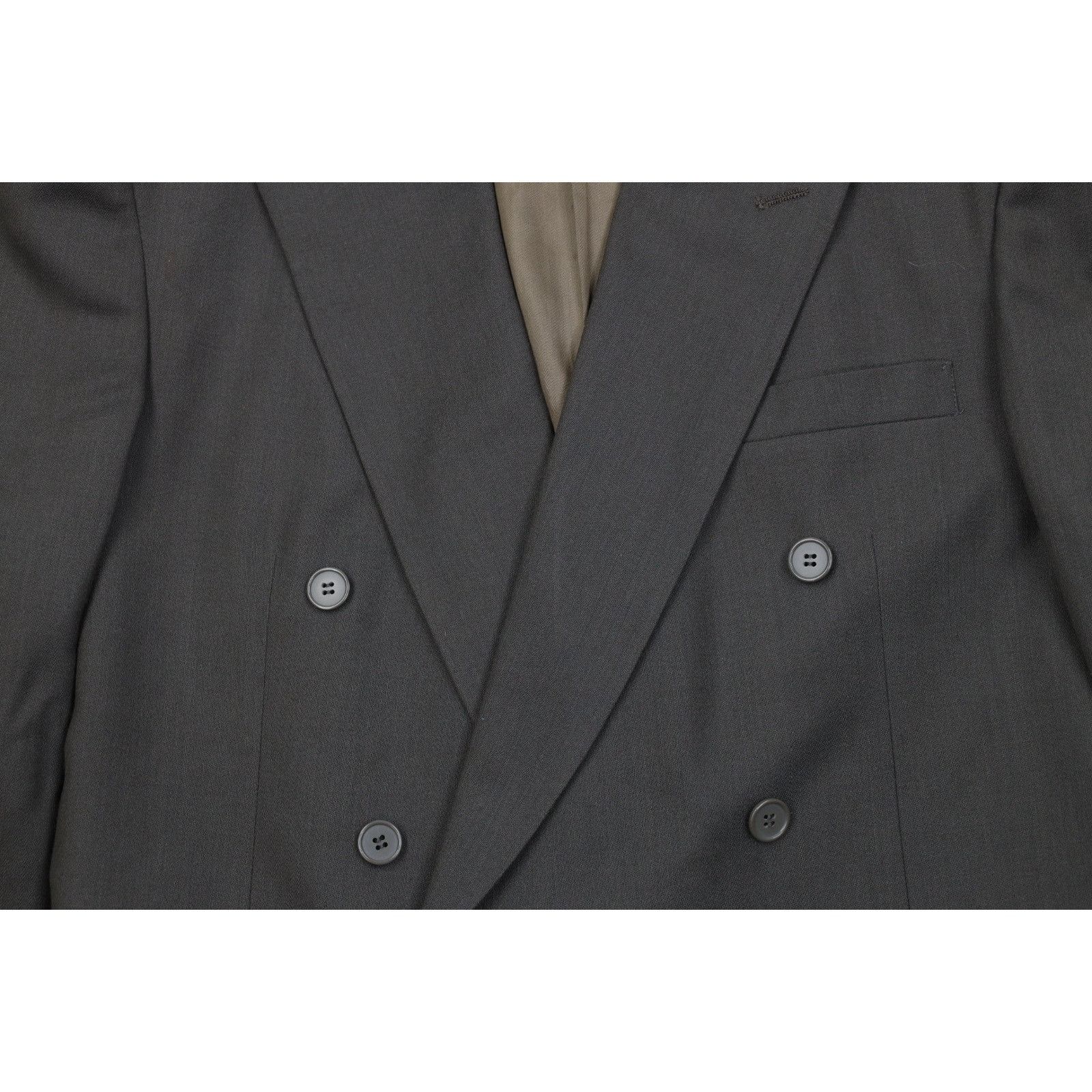 Vintage Vintage 70s 80s 2 Piece Wool Double Breasted Suit Wedding Size 44L - 4 Thumbnail
