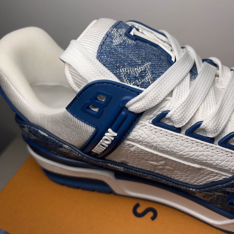 Louis Vuitton Louis Vuitton Denim White Low-Top Fashion Sneakers -2508 Size US 9.5 / EU 42-43 - 7 Thumbnail