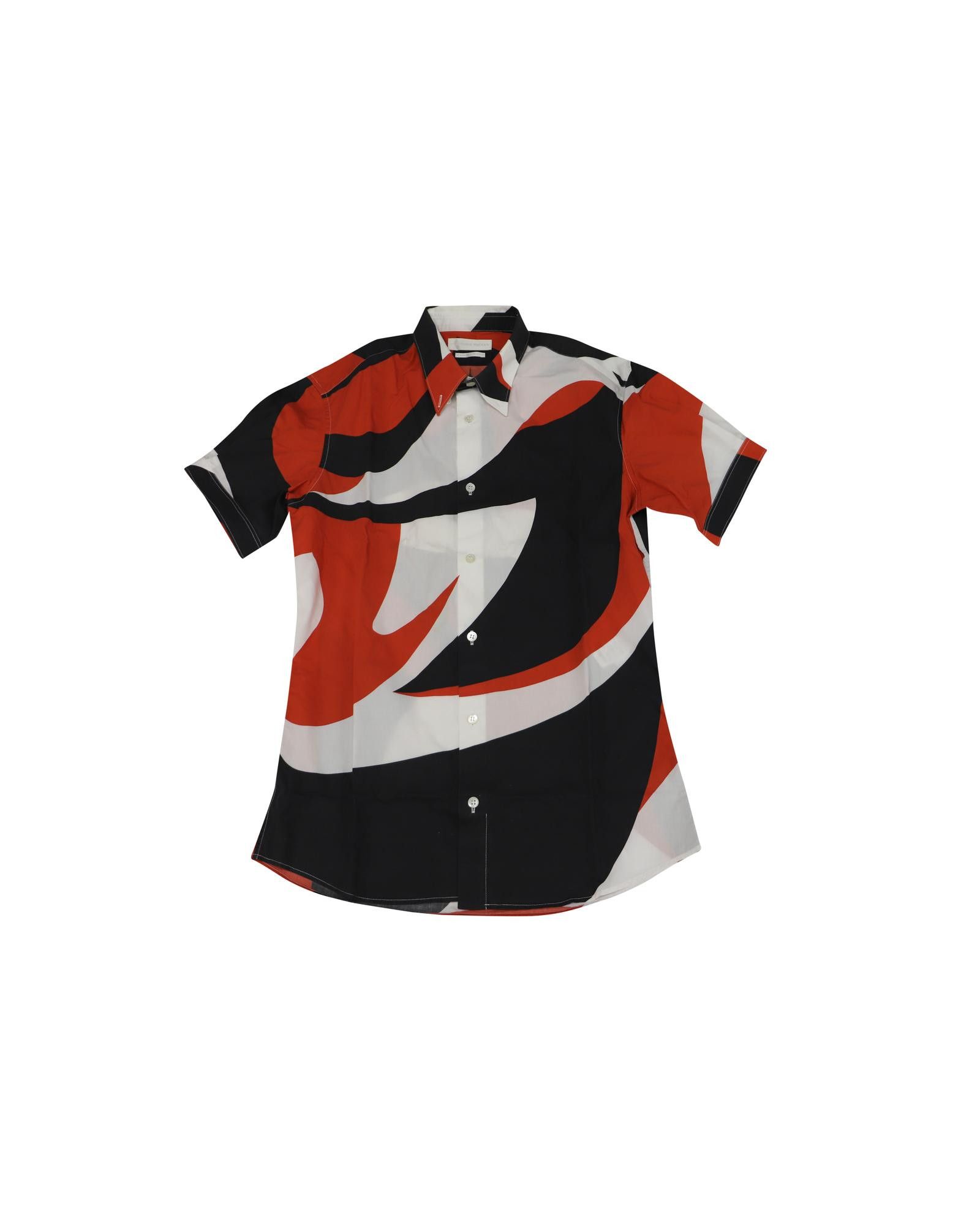 image of Alexander Mcqueen Oversized Abstract Patterned Shirt In Multicolor Cotton, Men's (Size XS)