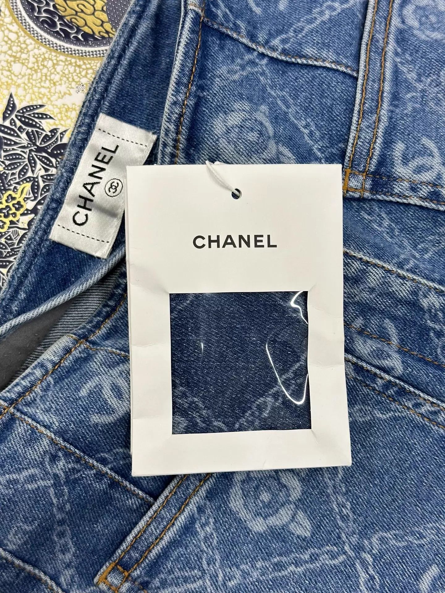 Chanel Chanel 23A Women's Blue Camellia Wide-Leg Jeans 34 Size 25" / US 0 / IT 36 - 4 Thumbnail