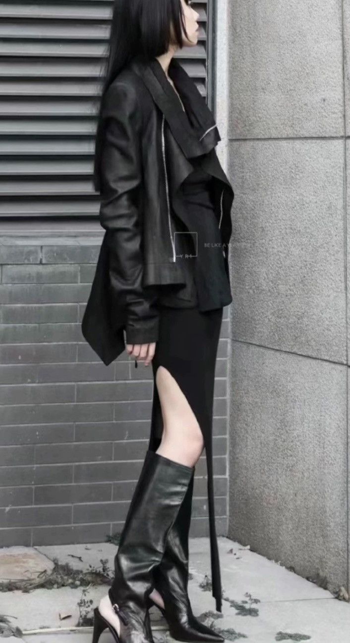 Rick Owens Rick Owens ro mainline women's black lambski 2412-Nextarrow Size S / US 4 / IT 40 - 6 Thumbnail