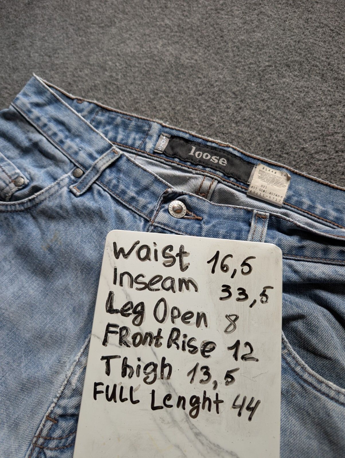 Levi's Levis Silvertab 33x34 loose Blue Wash 90s paint splatter Size US 33 - 8 Thumbnail