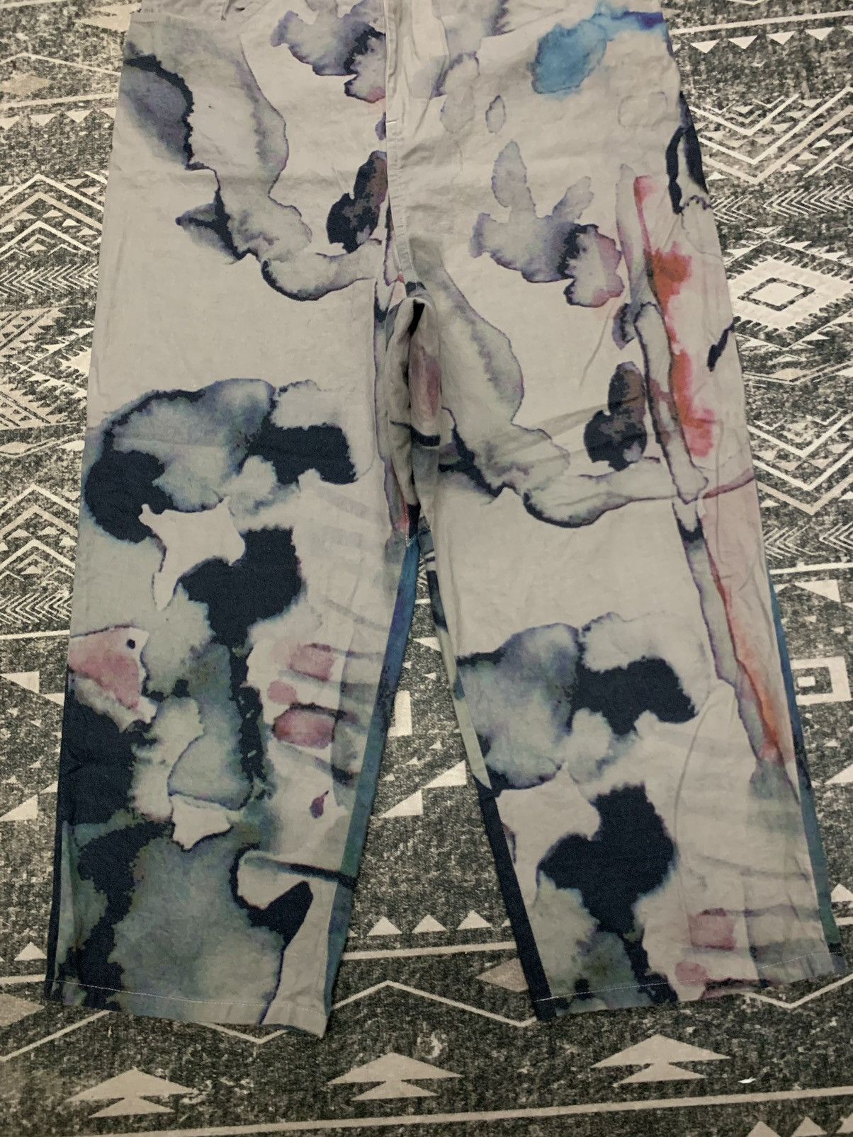 Japanese Brand 🐐90s YOHJI YAMAMOTO WATER COLOUR PANT Size US 31 - 3 Thumbnail