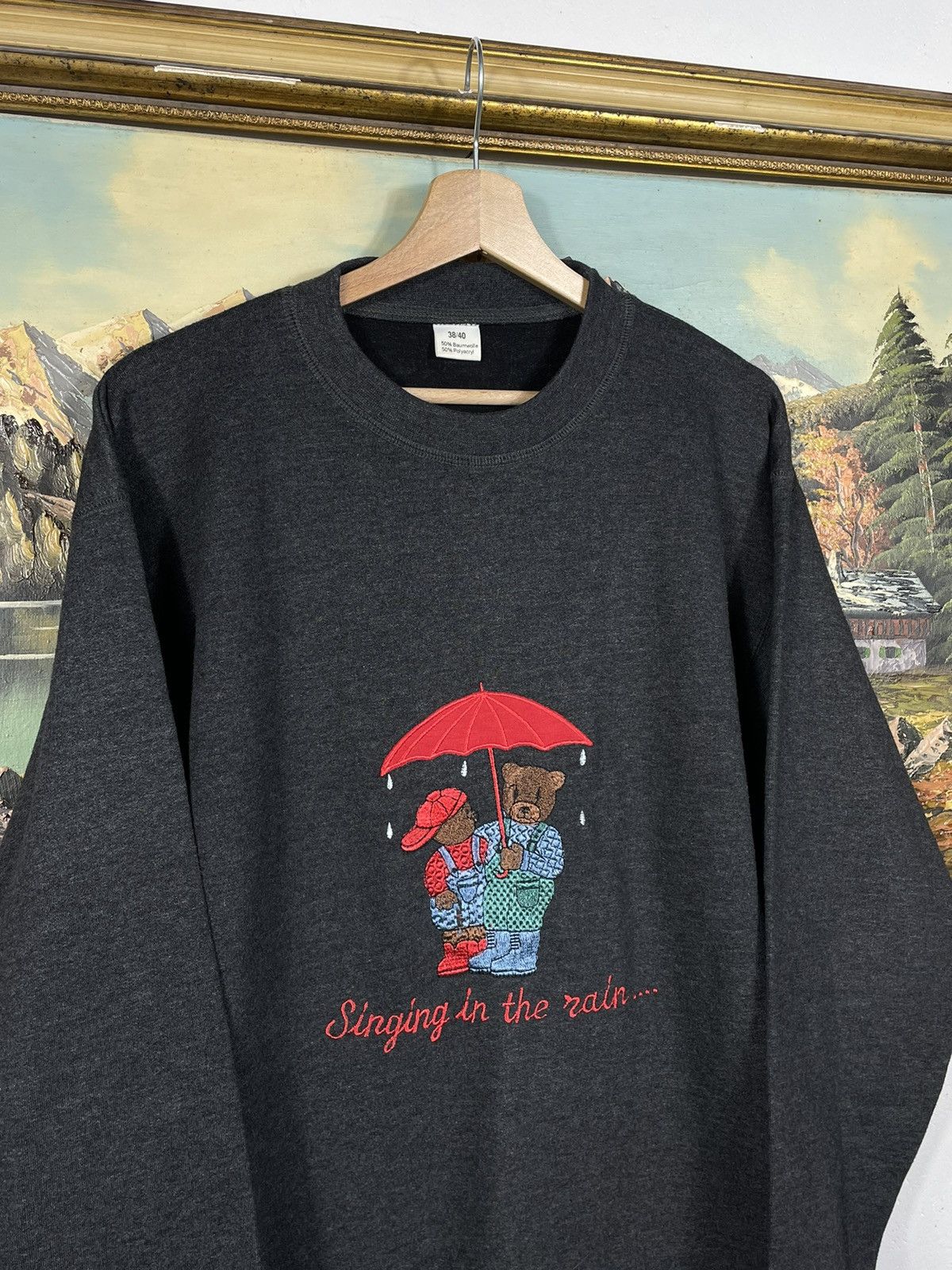 Japanese Brand × Vintage Retro Black/Grey Pull Knitwear Sweater Jumper Bear Baggy Size US M / EU 48-50 / 2 - 4 Thumbnail
