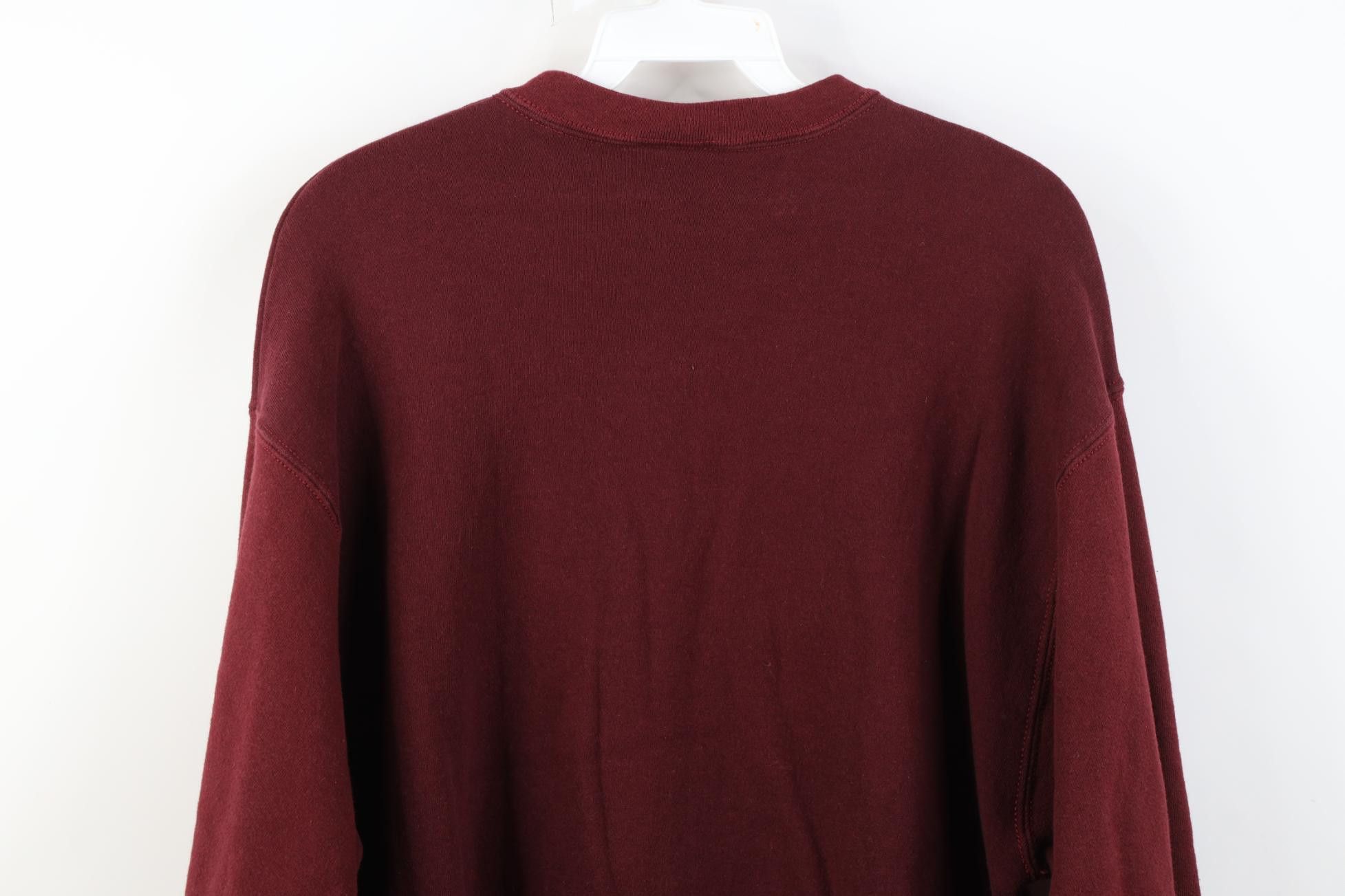Wilson Vintage 90s Wilson Blank Crewneck Sweatshirt Burgundy Red Size L / US 10 / IT 46 - 10 Thumbnail