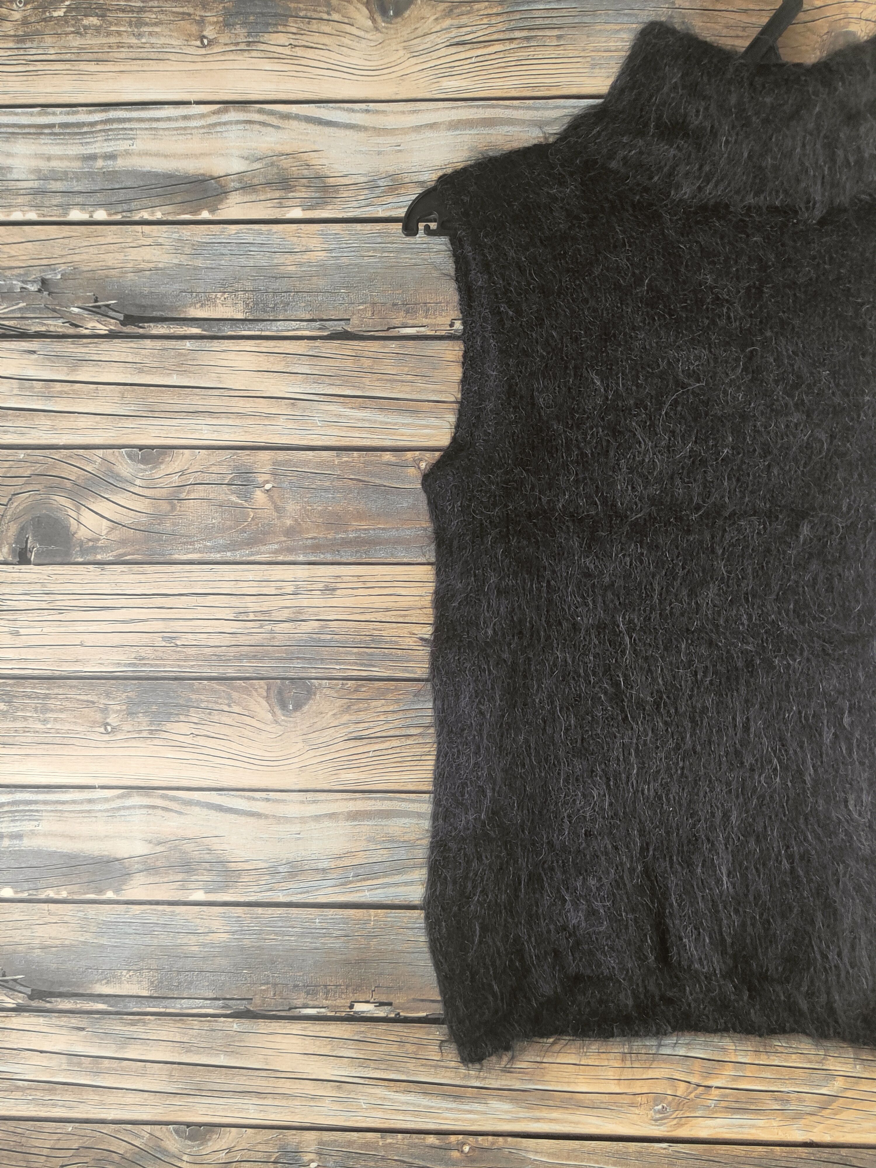 Japanese Brand DL Indivi Black Fur Mohair Knitwear #46-507 Size XS / US 0-2 / IT 36-38 - 3 Thumbnail