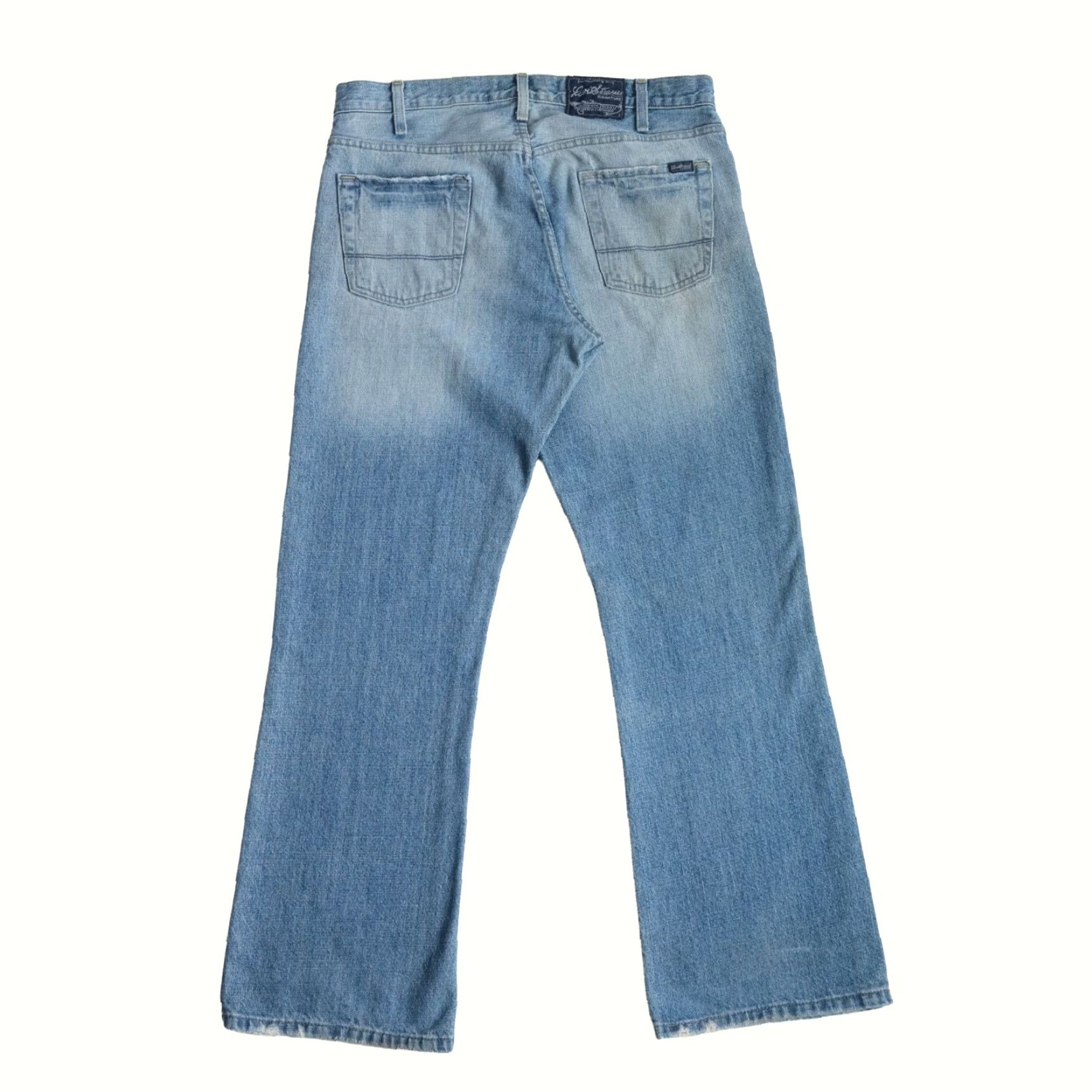 Levi's VINTAGE Levi's Jeans WT 90s Retro Y2K Wide Leg Bootcut 100% Cotton Blue Denim 36x32 Womens Size 25" / US 0 / IT 36 - 3 Thumbnail