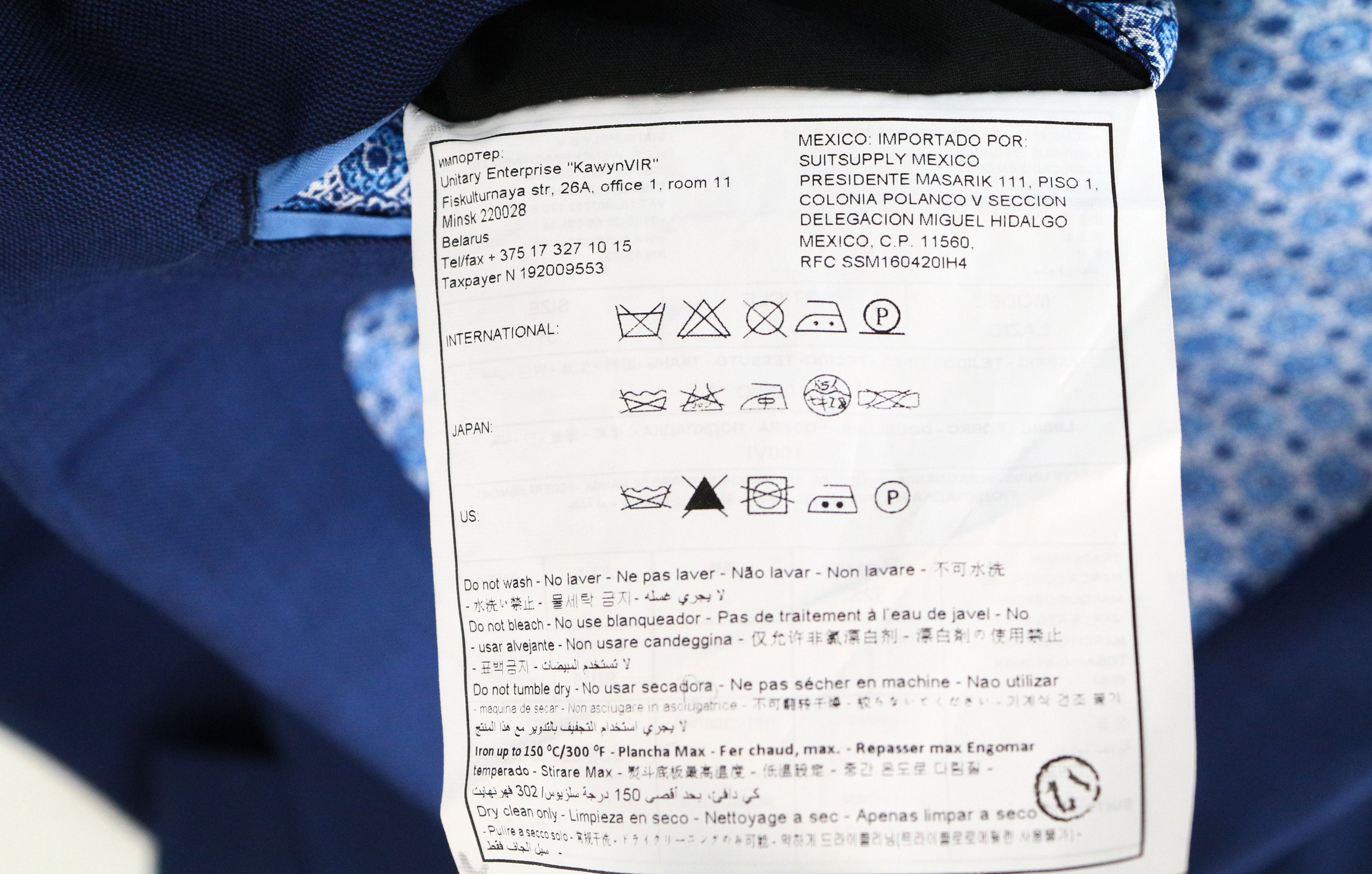 Suitsupply LAZIO UK52S Blue Wool Lined Single-Breasted Blazer 60970 Size 52S - 5 Thumbnail