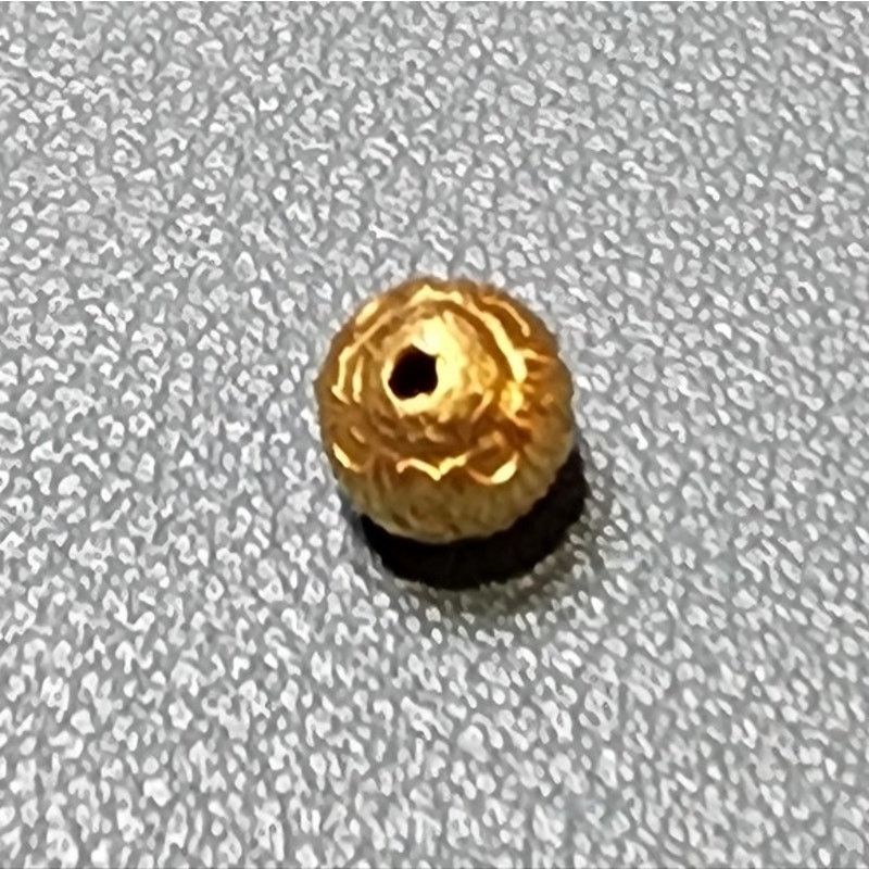 Vintage 7MM 18k Yellow Gold Round Textured Spacer Bead Charm Size ONE SIZE - 6 Thumbnail
