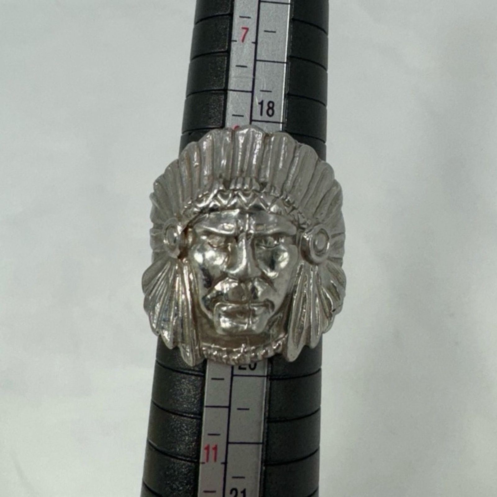 NBDN Nobrandedon Large hand cast Native American Chief ring Size ONE SIZE - 1 Thumbnail