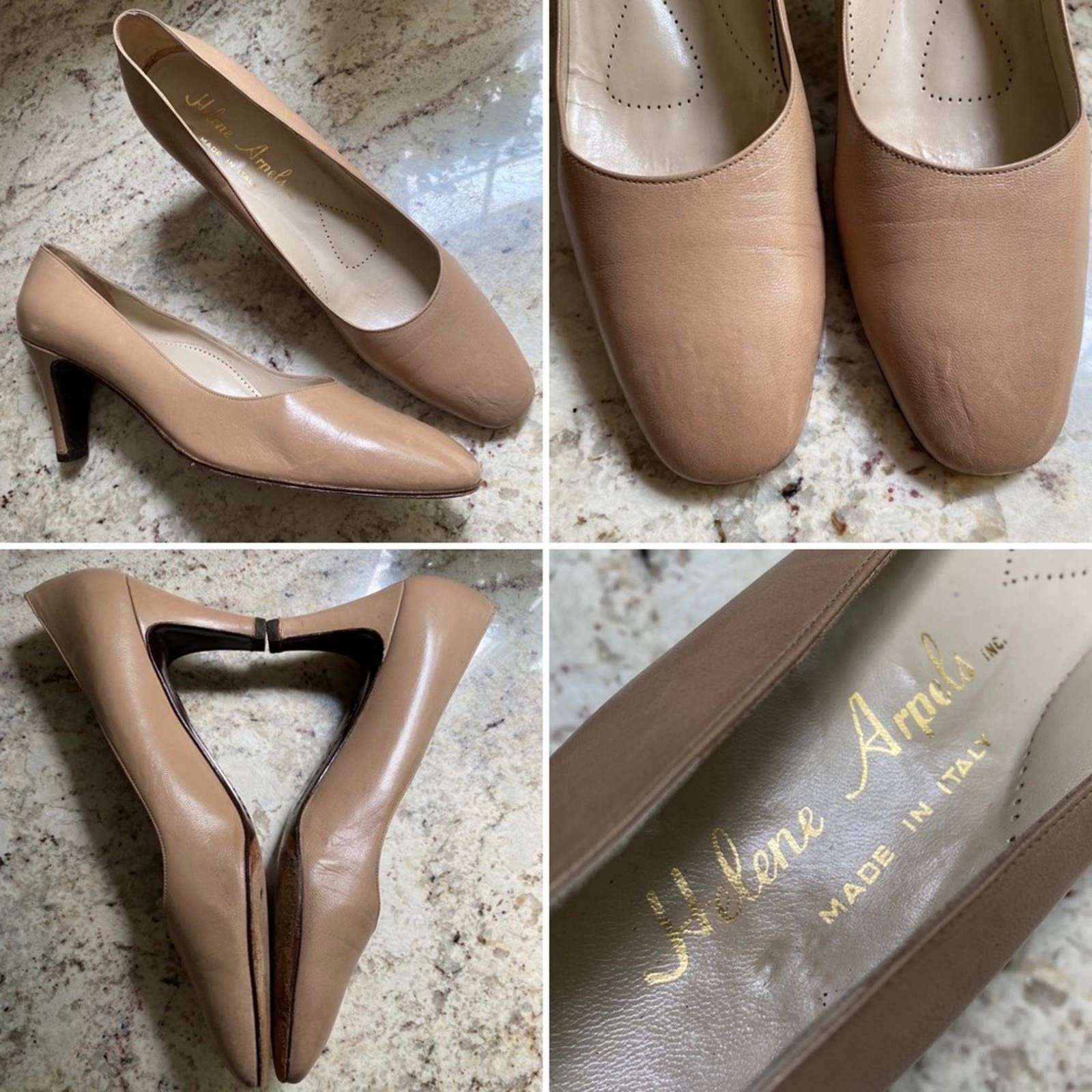 image of Helene Arpels Tan Leather Classic Pumps Italy 9.5 Aa Shoes, Women's