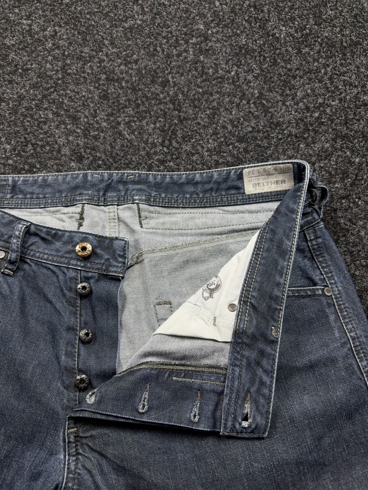 Diesel Luxury 00s Y2K Diesel Belther Regular Slim Tapered Jeans Size US 36 / EU 52 - 10 Thumbnail