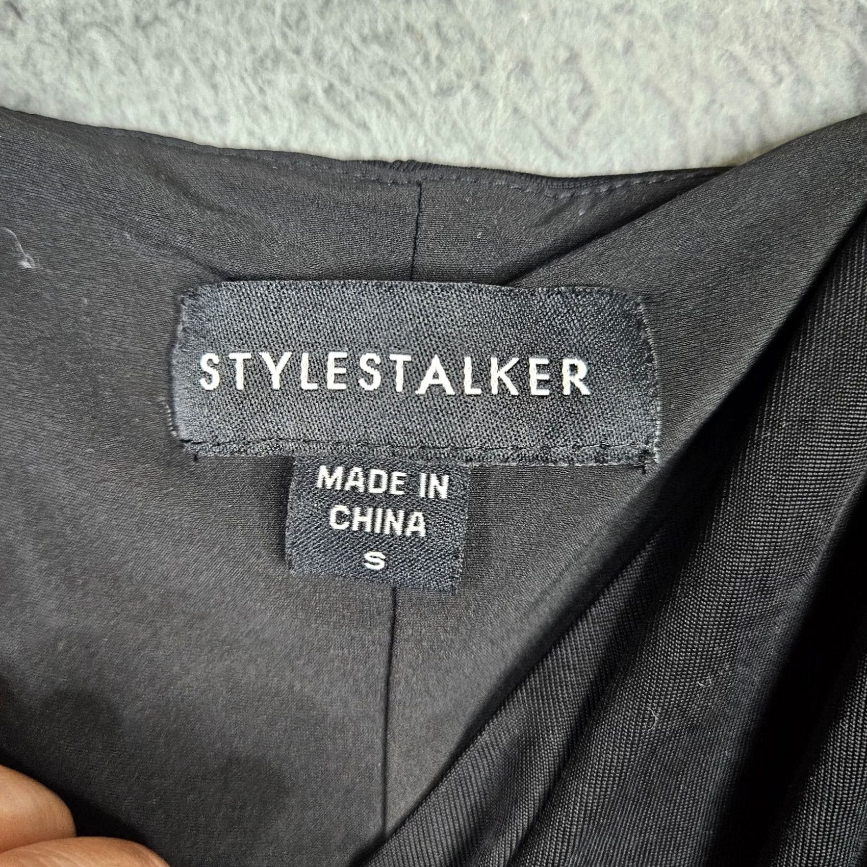 Vintage STYLESTALKER Women's Wrapped V-neck Black Dress S Dress, Black, V-Neck, Wrap, Sleeveless, Knee Length, Regular, Womens Size S / US 4 / IT 40 - 2 Thumbnail