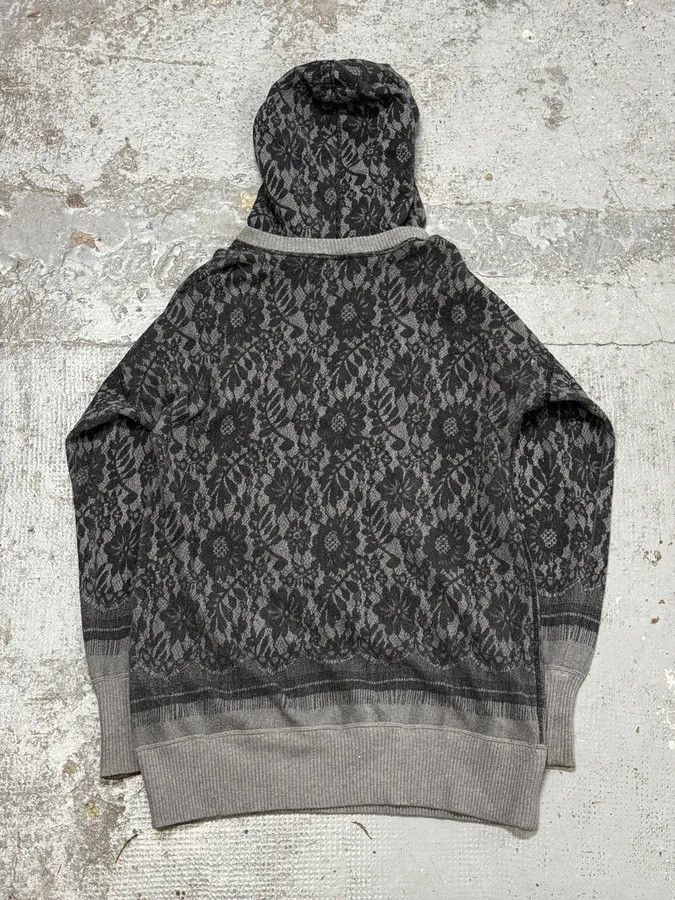 Dolce & Gabbana 2010s Dolce & Gabbana Grey Lace Pattern Wool Hoodie Size US M / EU 48-50 / 2 - 4 Thumbnail