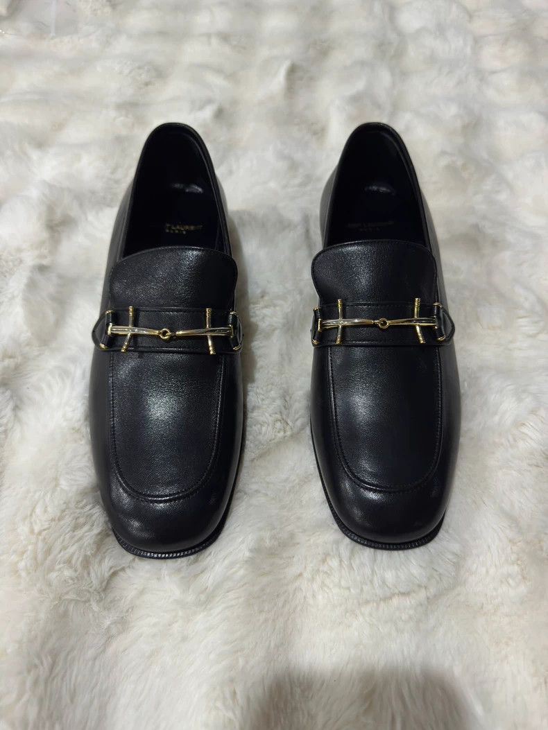 Saint Laurent Paris Saint Laurent Paris Black Gold Loafers shoes Size US 9.5 / EU 42-43 - 1 Thumbnail