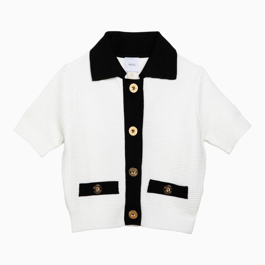 Patou o1d2blof0924 Cotton Cardigans in White Size M / US 6-8 / IT 42-44 - 1 Thumbnail