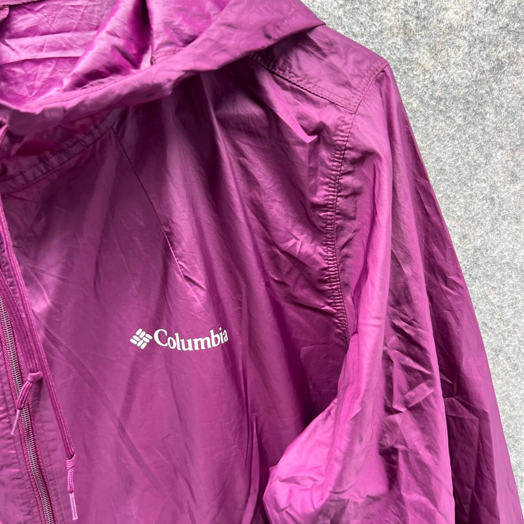 Pinko Columbia Jacket Women L Purple Windbreaker Full Zip Anorak Logo Vtg - Hoodie, Windbreaker, Jacket, Fall, Spring, Winter, Casual, Workwear, Df Size L / US 10 / IT 46 - 3 Thumbnail