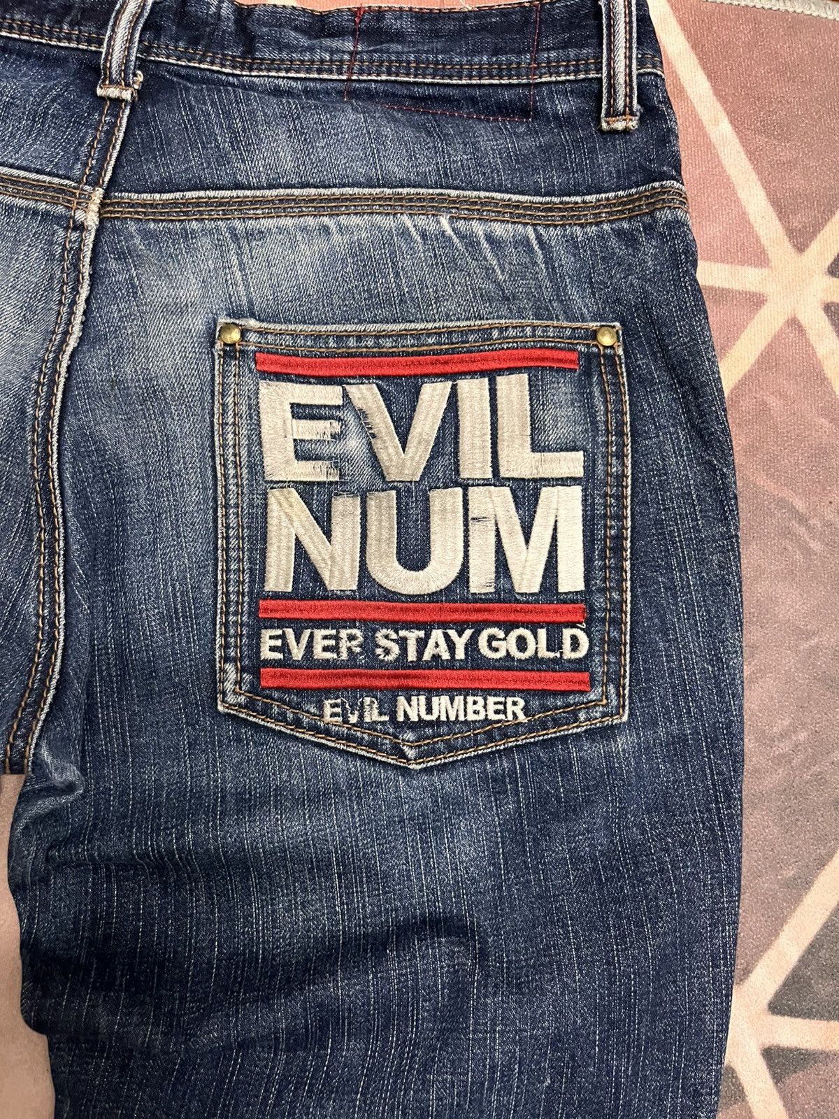 Japanese Brand Evil Number Japan union made distressed big e type fabric Size US 33 - 14 Thumbnail