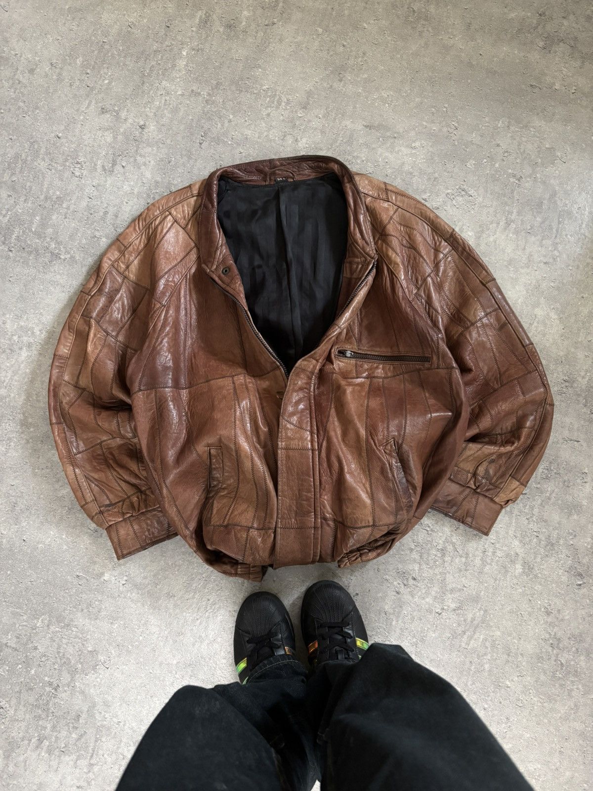 Vintage Real Leather Vintage Boxy Leather Jacket Y2K Streetwear L Size US L / EU 52-54 / 3 - 2 Thumbnail