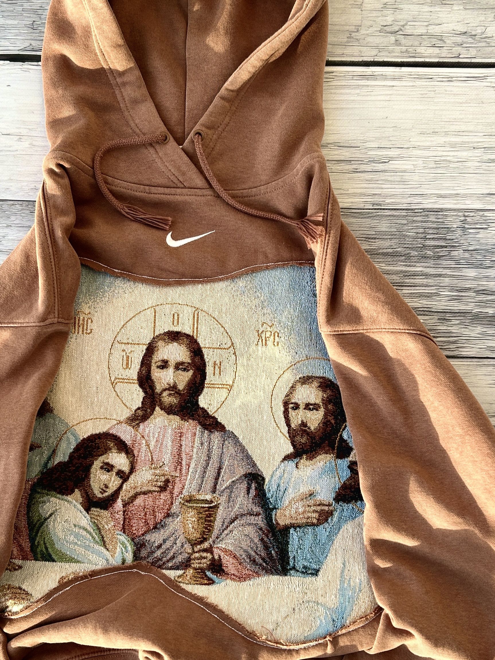 Nike Vintage Japanese Jesus Nike Big Logo Centre Hoodie 90s Size US M / EU 48-50 / 2 - 8 Thumbnail