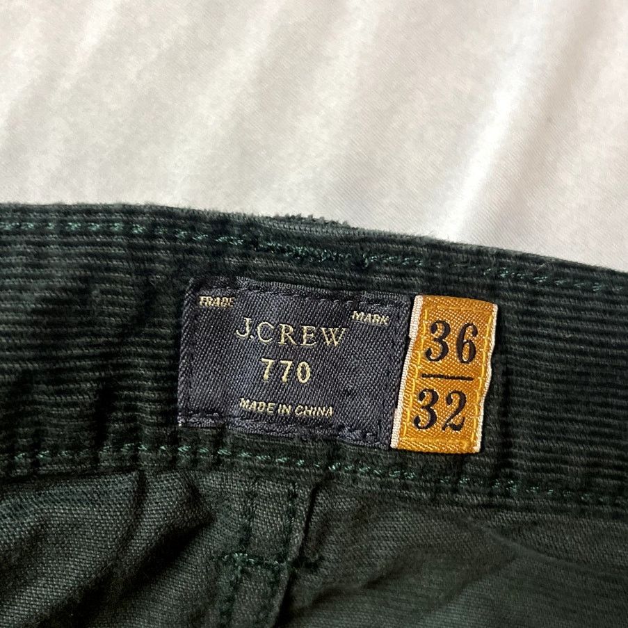 J.Crew J.Crew Men's 770 Corduroy Pants 36x32 Green Cotton Vintage Size US 36 / EU 52 - 4 Thumbnail