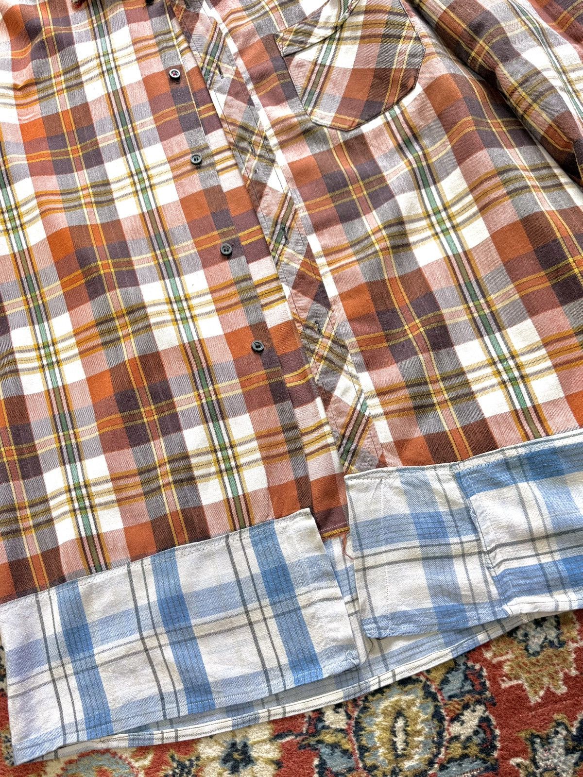 Vintage 80s Vintage Flannel Distressed Reconstructed Plaid Shirt Size US L / EU 52-54 / 3 - 12 Thumbnail