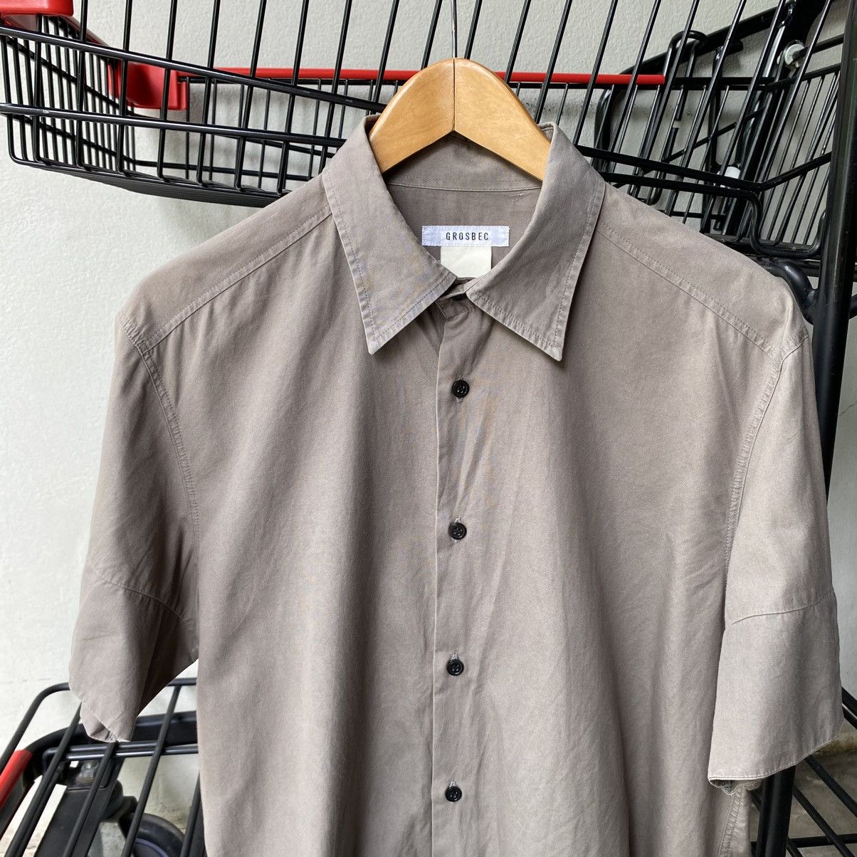 Designer × Japanese Brand GROSBEC Stone Taupe Short Sleeve Shirt Size US M / EU 48-50 / 2 - 3 Thumbnail