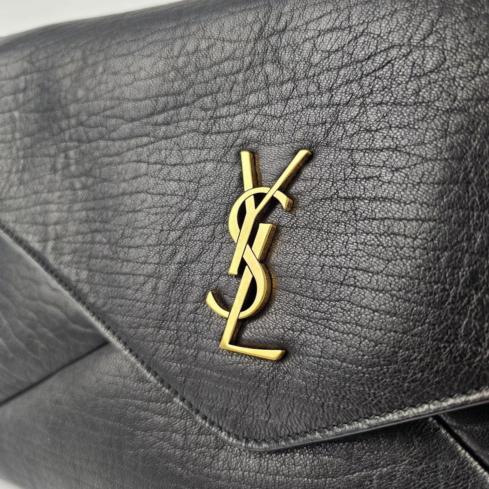 Saint Laurent Paris SAINT LAURENT Cassandre Large Black Leather Envelope Size ONE SIZE - 4 Thumbnail