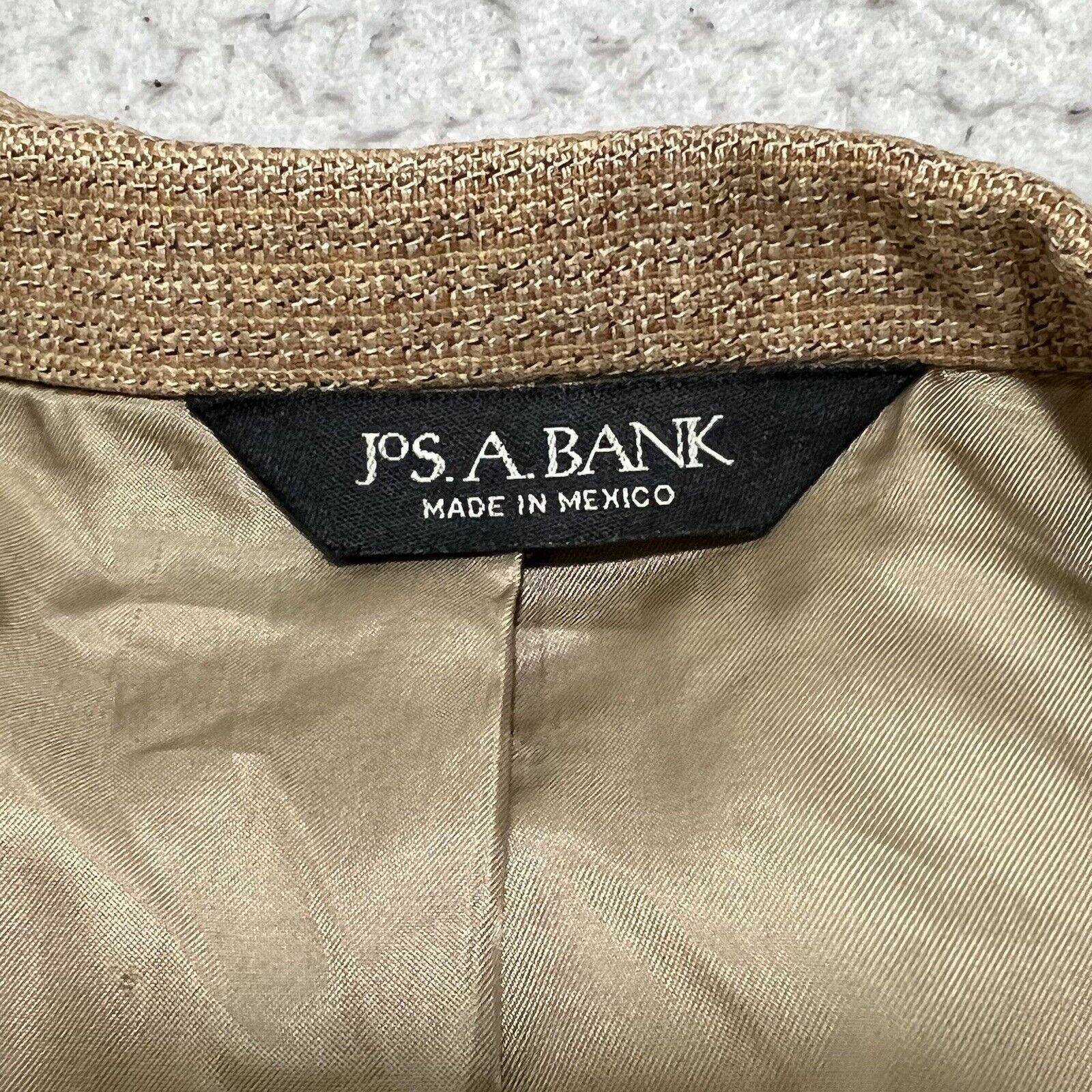 Jos. A. Bank Jos. A. Bank Silk Suit Jacket Light Tan Brown Sport Coat Size 44R - 9 Thumbnail