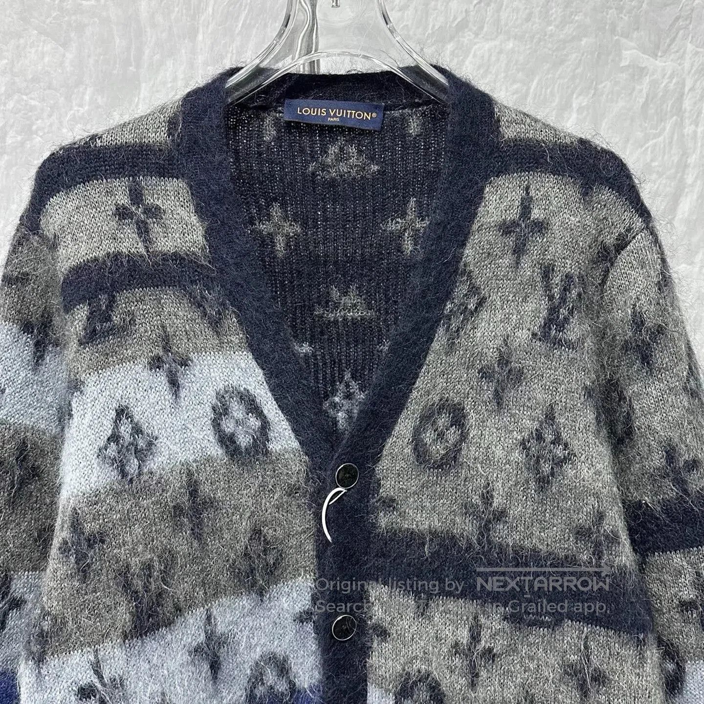 Louis Vuitton louis vuitton grey mohair cardigan XXL. Size XXL / US 16-18 / IT 52-54 - 2 Thumbnail