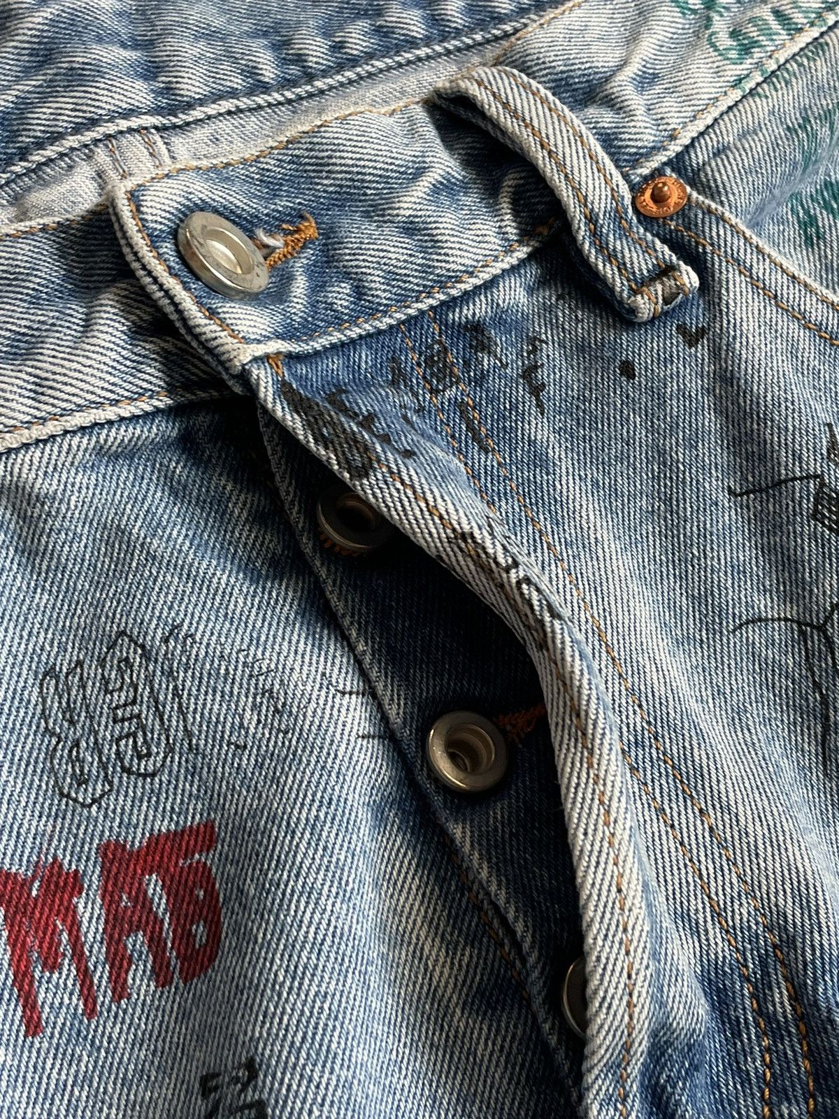 Diesel Diesel Mharky Denim Jeans Y2K Art Printed RARE Size US 32 / EU 48 - 8 Thumbnail