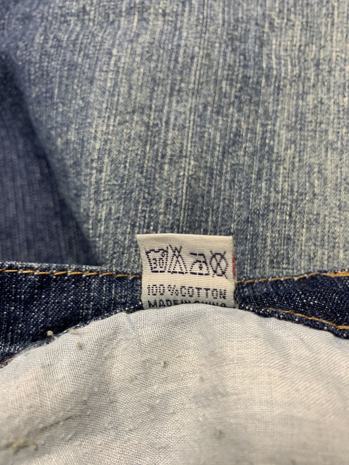 Pepe Jeans Pepe Art Indigo Embroidery Stitching Baggy Straight Cut Size US 35 - 10 Thumbnail
