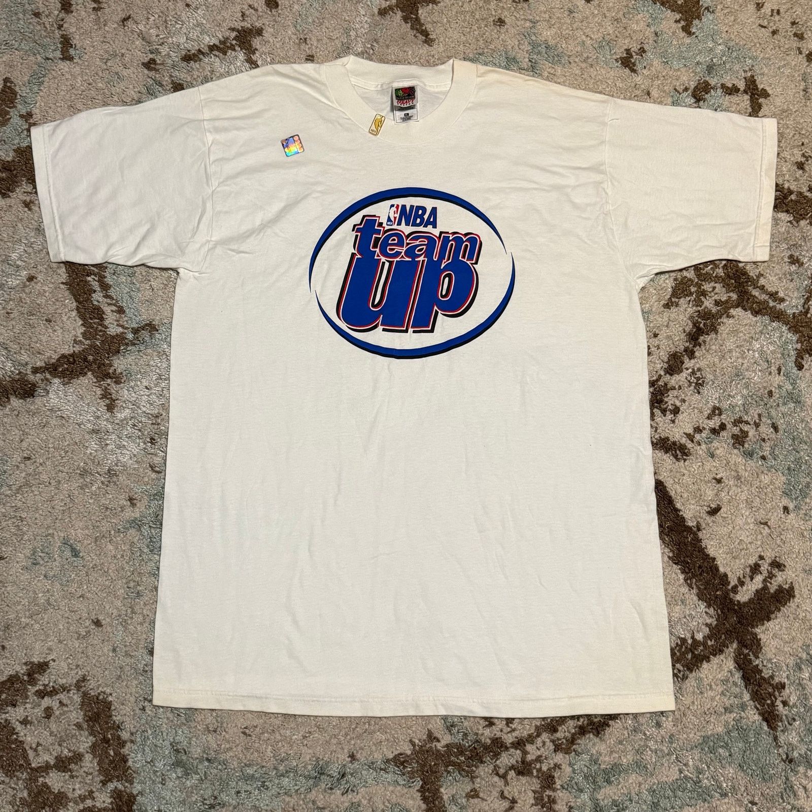 NBA Vintage NBA Team Up 90s Basketball Shirt Size XL w/ Gold Pin Size US XL / EU 56 / 4 - 2 Thumbnail