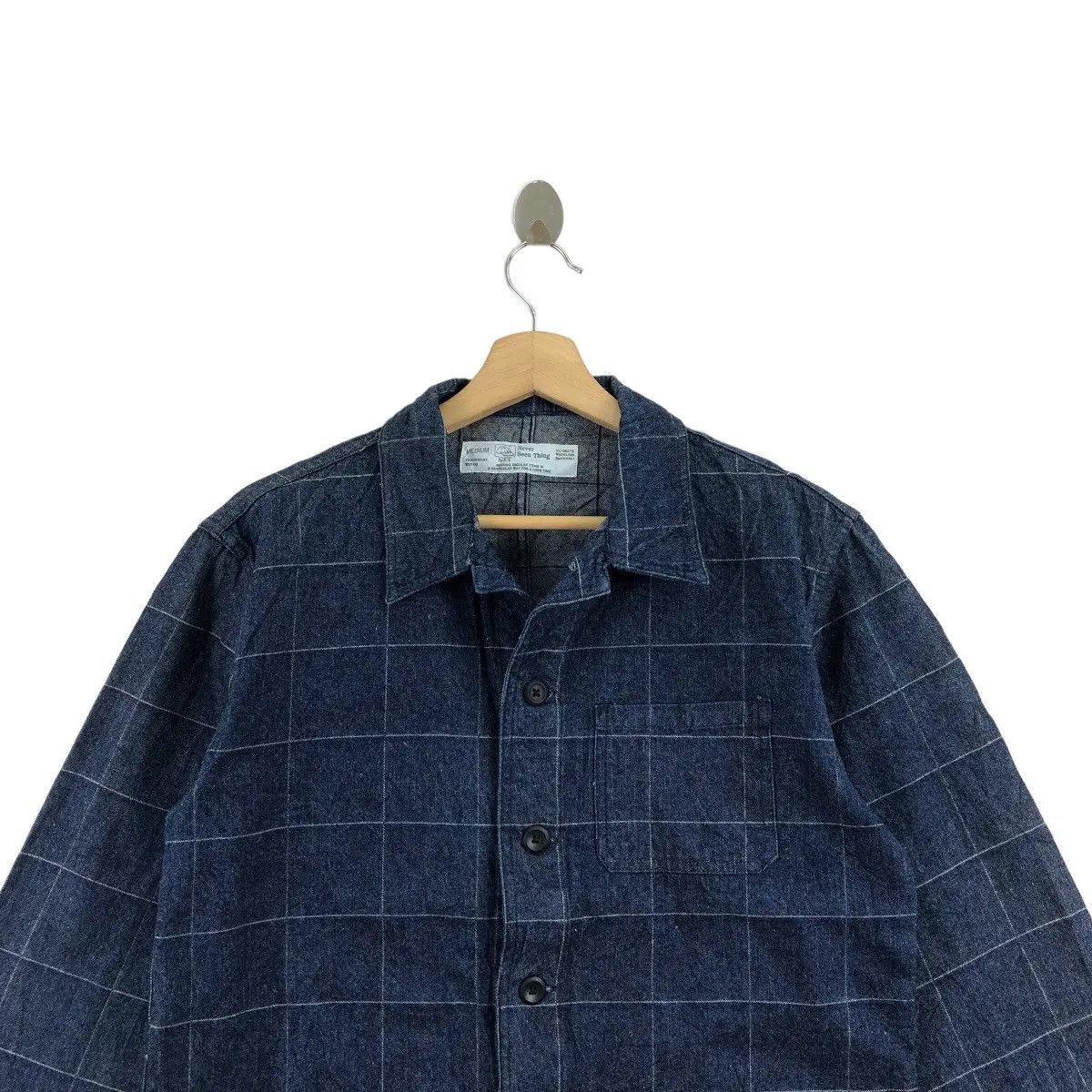 Vintage Vtg NEVER SEEN THING Hickory Sashiko Denim Jeans Jacket Size US M / EU 48-50 / 2 - 4 Thumbnail