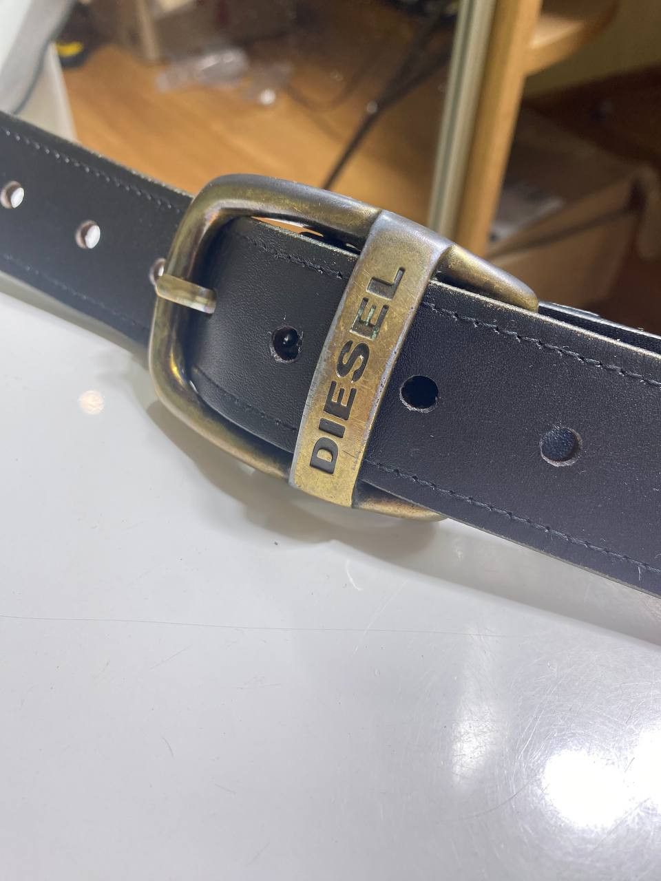 Diesel × Vintage Diesel Y2K vintage logo leather belt Size ONE SIZE - 11 Thumbnail