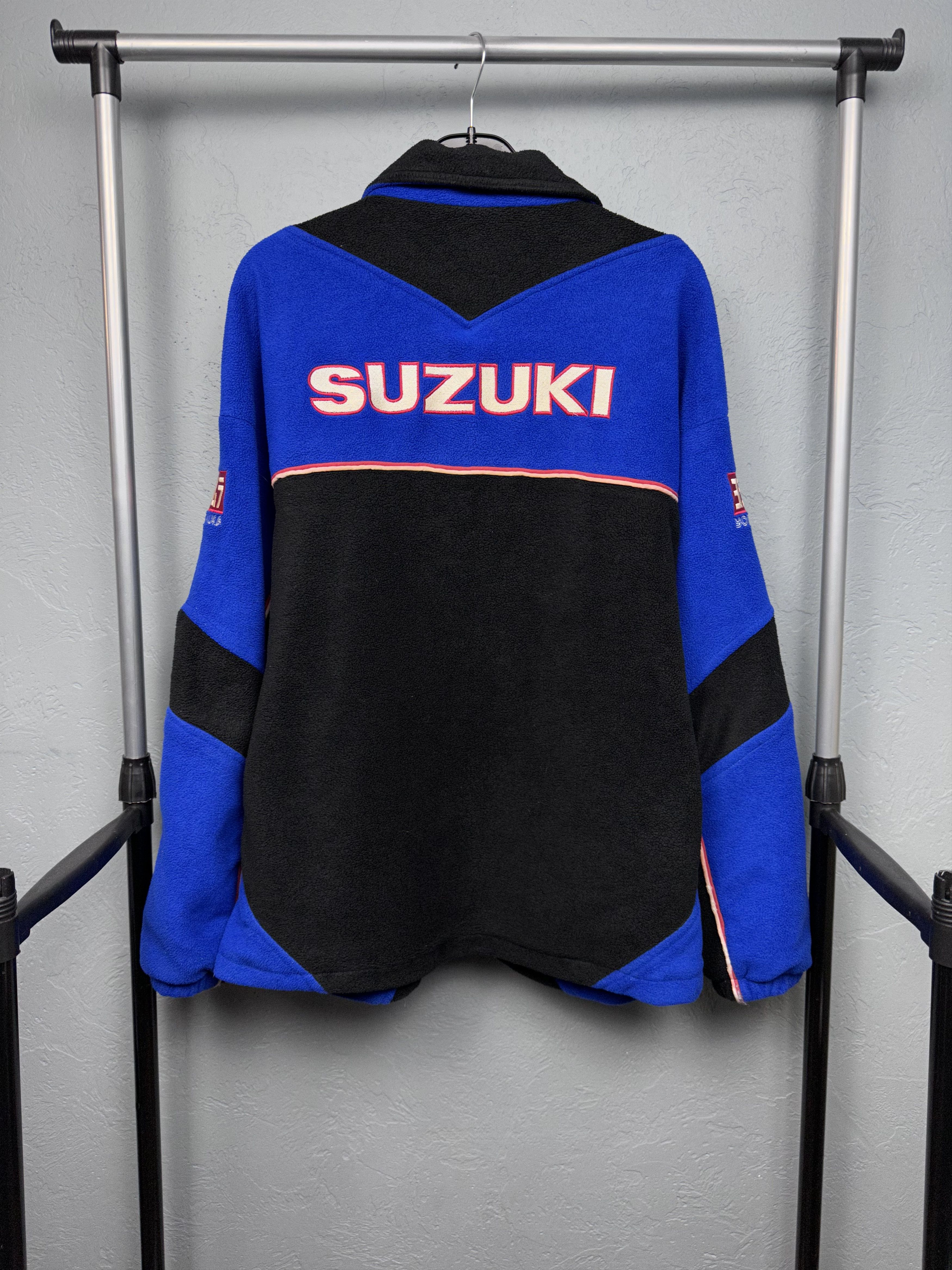 Japanese Brand Suzuki Crescent Racing Team Vintage Mens Fleece Jacket Size US L / EU 52-54 / 3 - 8 Thumbnail