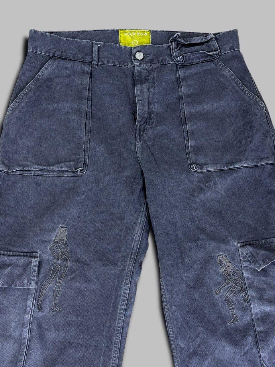 Systemic Systemic Cargo Pants Grey Women Stitching with flared fit Size US 34 / EU 50 - 3 Thumbnail