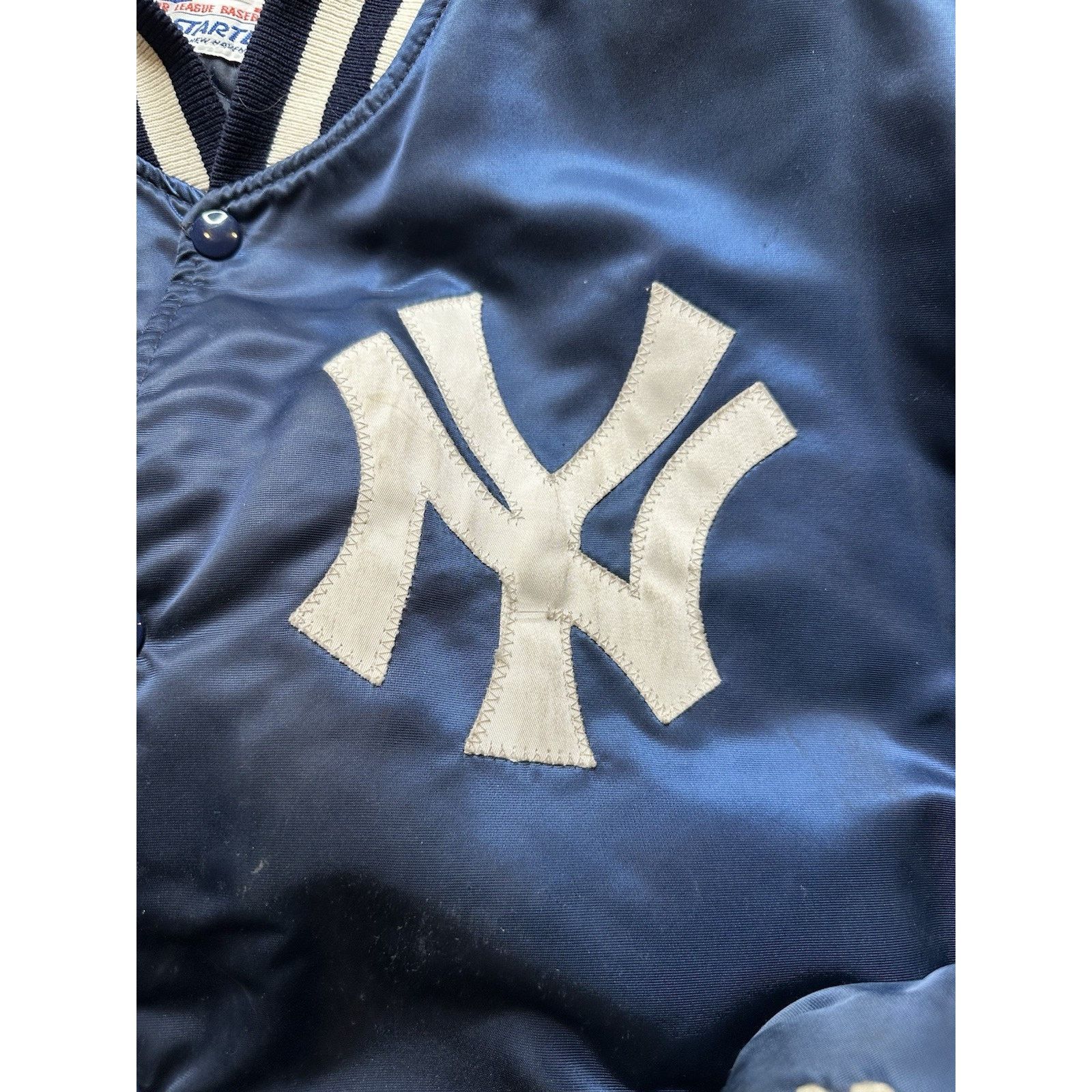 Starter VINTAGE 80s New York Yankees STARTER Satin Jacket XL Bomber Size US XL / EU 56 / 4 - 18 Thumbnail