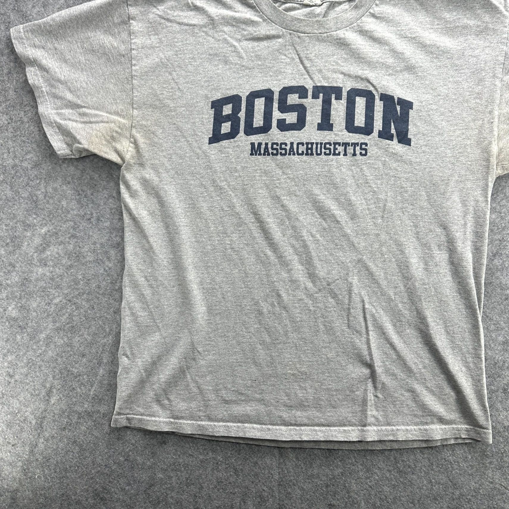 Vintage VINTAGE Boston Massachusetts Shirt Mens Large Gray Heather Graphic Tee Delta Pro Weight Size US L / EU 52-54 / 3 - 3 Thumbnail