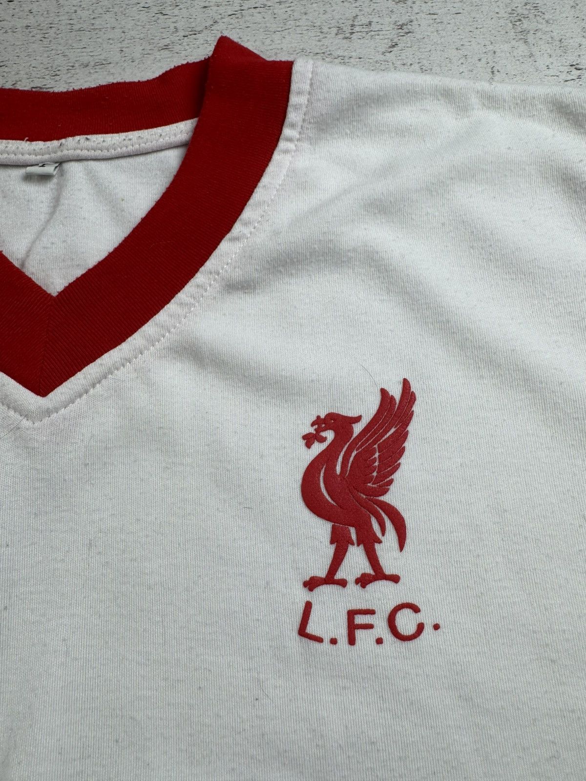 Umbro Liverpool 1979 1980 White Away Reproduction Soccer Football T Shirt Jersey Kit Size US L / EU 52-54 / 3 - 9 Thumbnail
