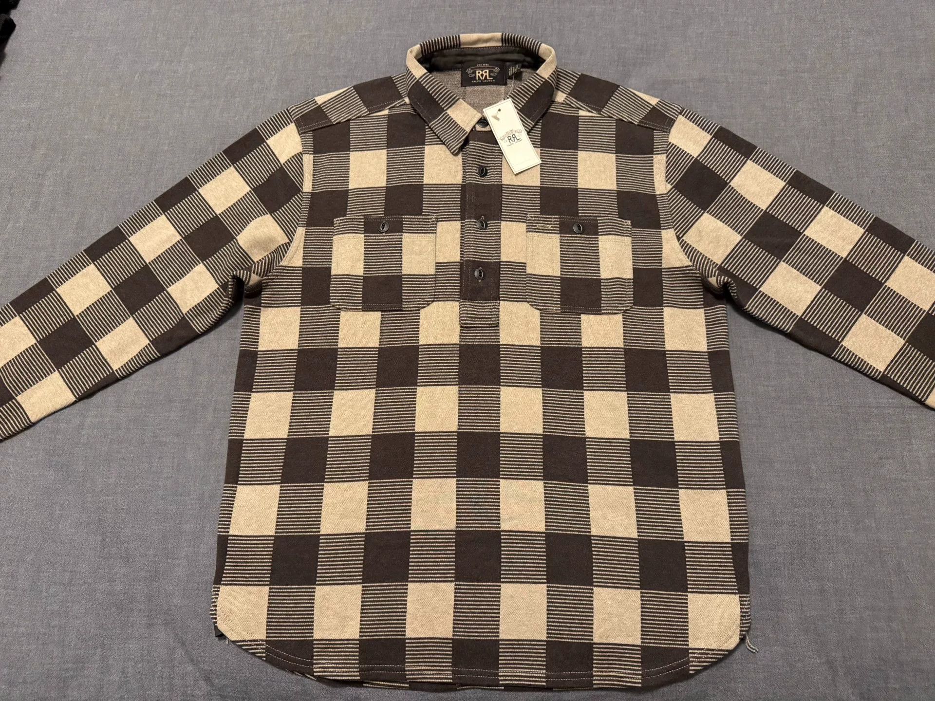 RRL Ralph Lauren RRL Double RL Wool Plaid Half-Placket Shirt Size US M / EU 48-50 / 2 - 1 Thumbnail
