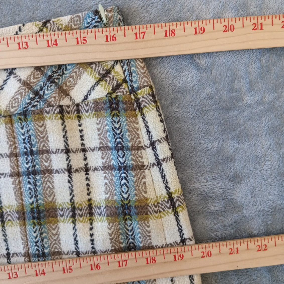 Ann Taylor Ann Taylor Skirt Petites Knee Length Pencil Lined Green plaid 10P Women Vintage No 2010s? Size 32" / US 10 / IT 46 - 2 Thumbnail