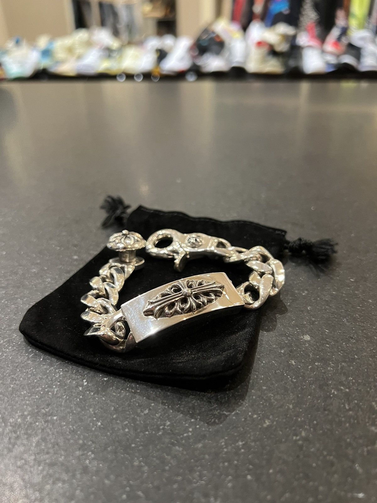 Chrome Hearts Chrome Hearts Floral Cross ID Cuban Lobster Clasp 