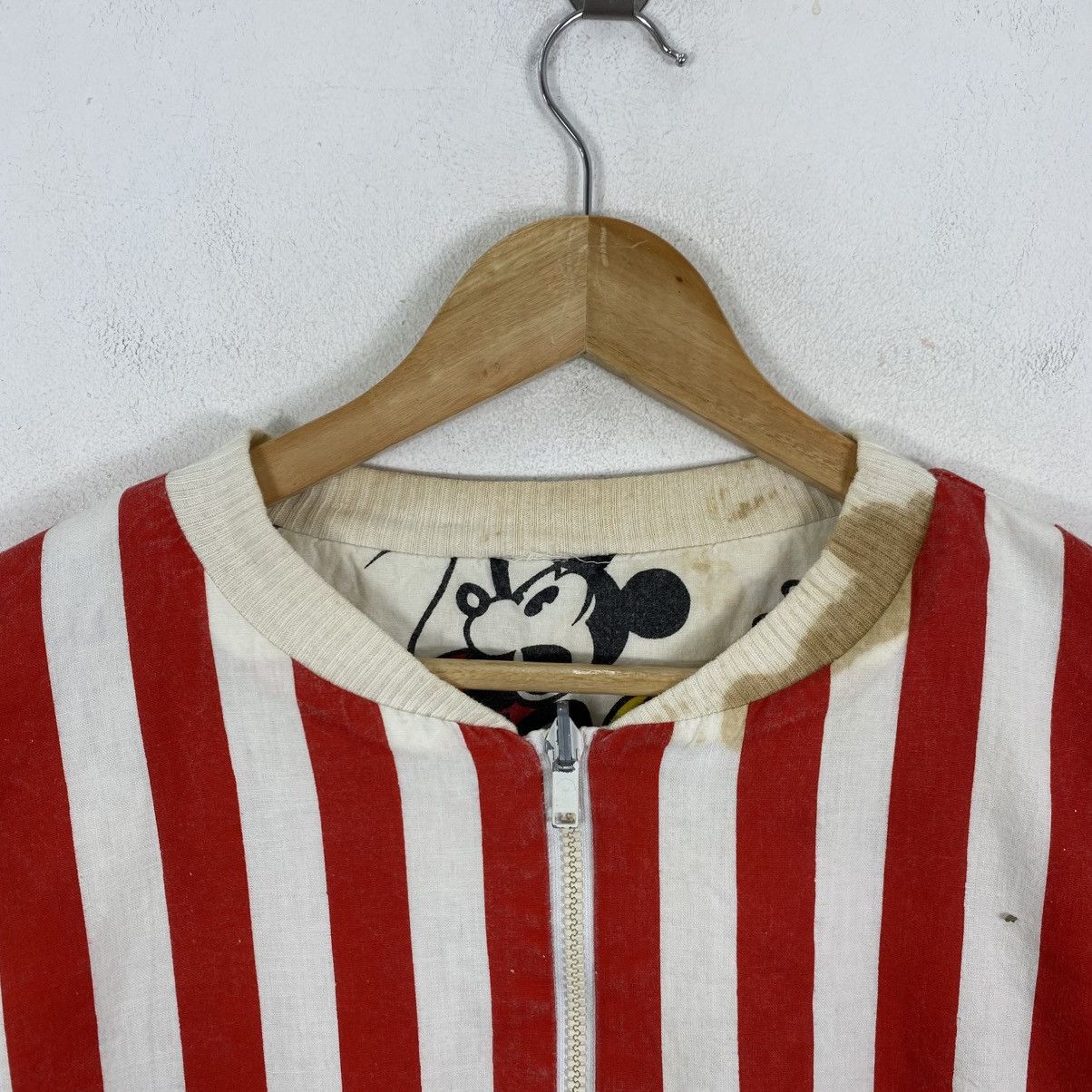 Vintage Vintage 90s Mickey Mouse Reversible Striped Bomber Jacket L Size US L / EU 52-54 / 3 - 5 Thumbnail