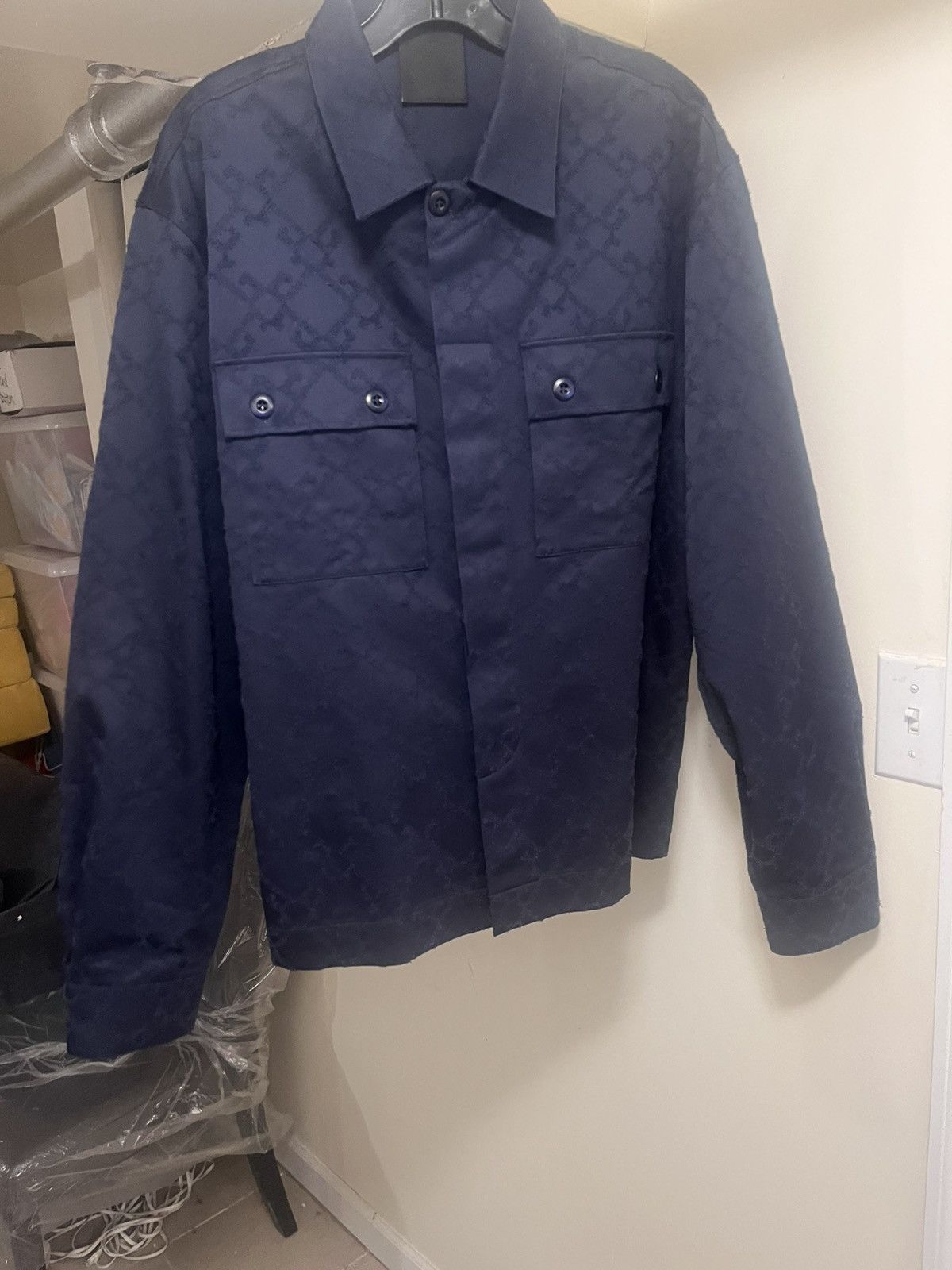 Givenchy Monogram Jacquard Button-Down Shirt Sz 41(16) Size US L / EU 52-54 / 3 - 3 Thumbnail
