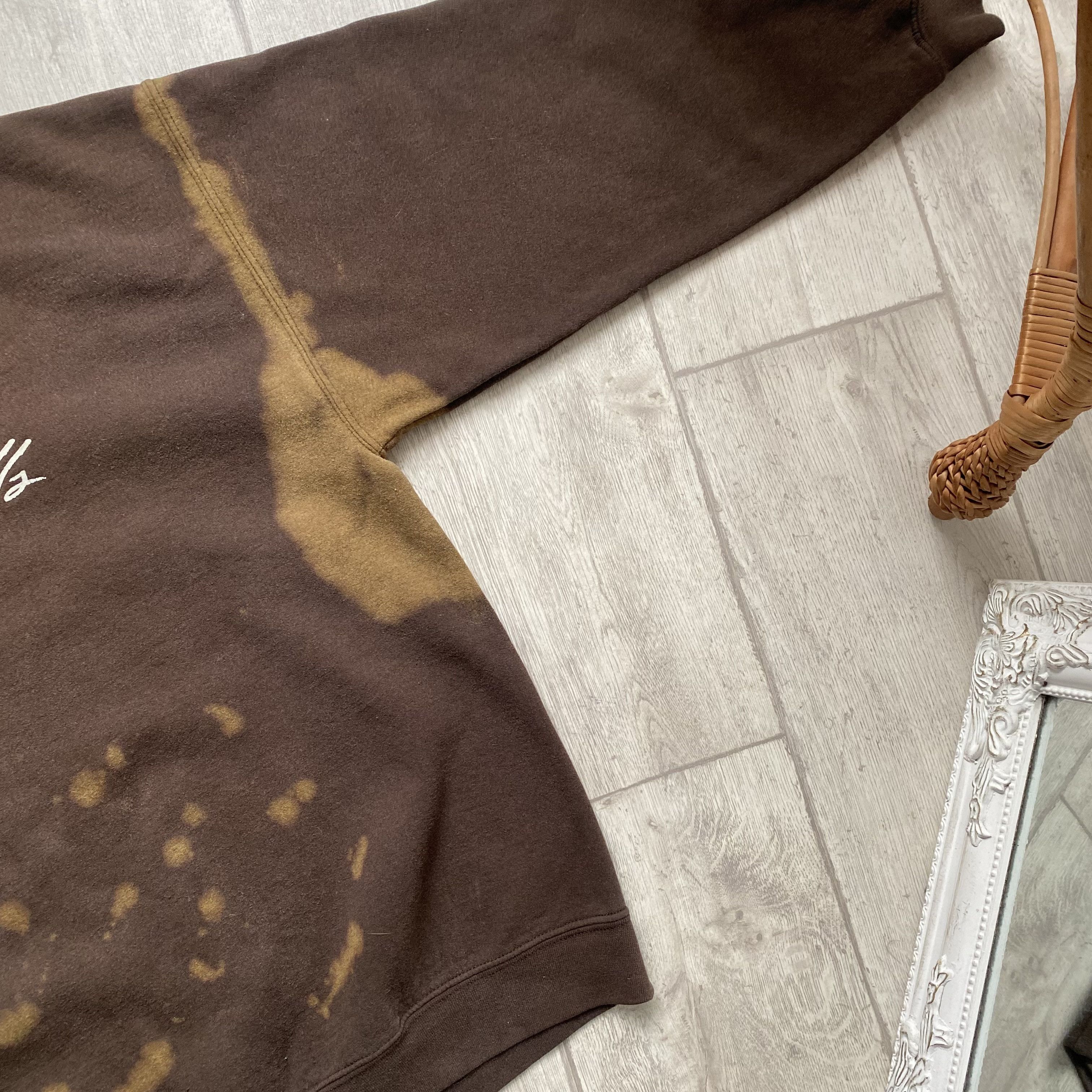 Vintage 🔥RARE Vintage Custom Trashed Sun Faded Brown Sweatshirt Size US XL / EU 56 / 4 - 5 Thumbnail