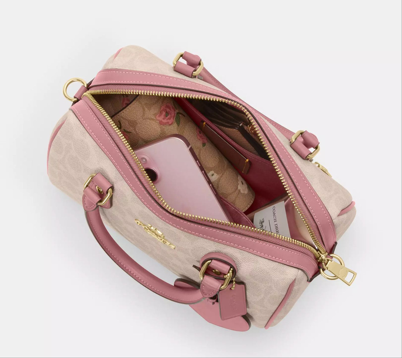 Coach Rowan Satchel Bag In Signature Canvas With Heart Charm CDB21 Size ONE SIZE - 16 Thumbnail