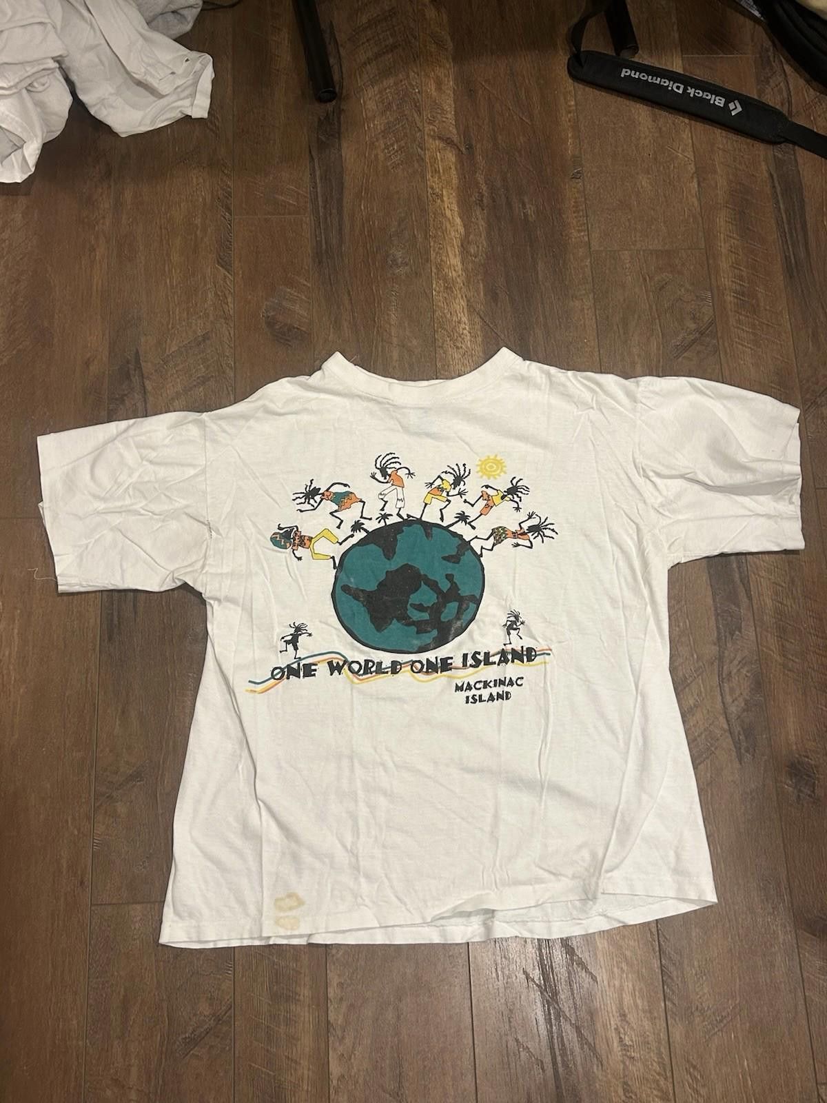 Sperry VTG 90s Sherry Island One World Rastafari Boxy T-Shirt 21x24 Size US L / EU 52-54 / 3 - 1 Thumbnail